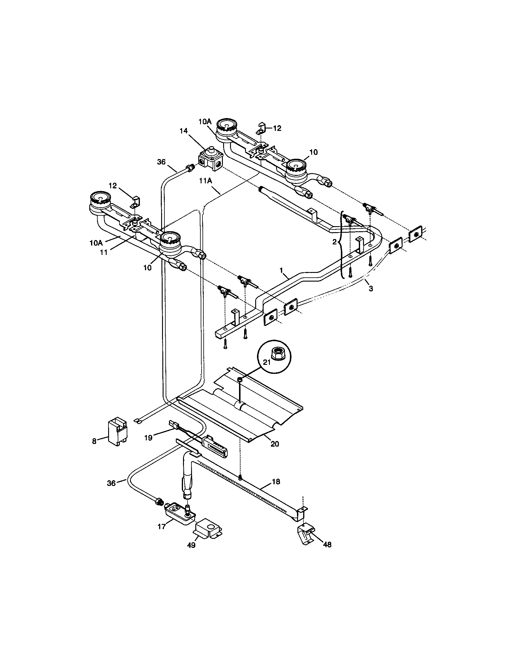 Kenmore 79071102001 burner diagram