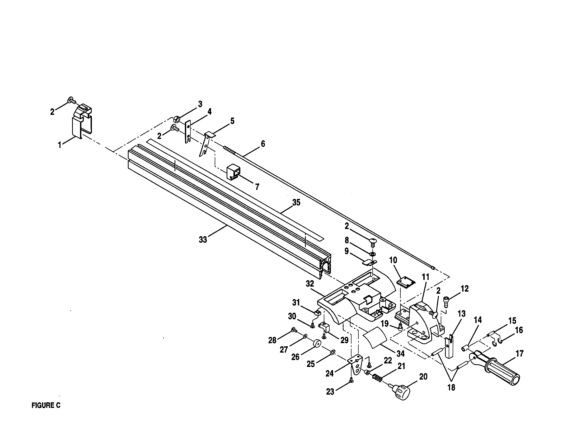 Craftsman 315228490 rip fence diagram