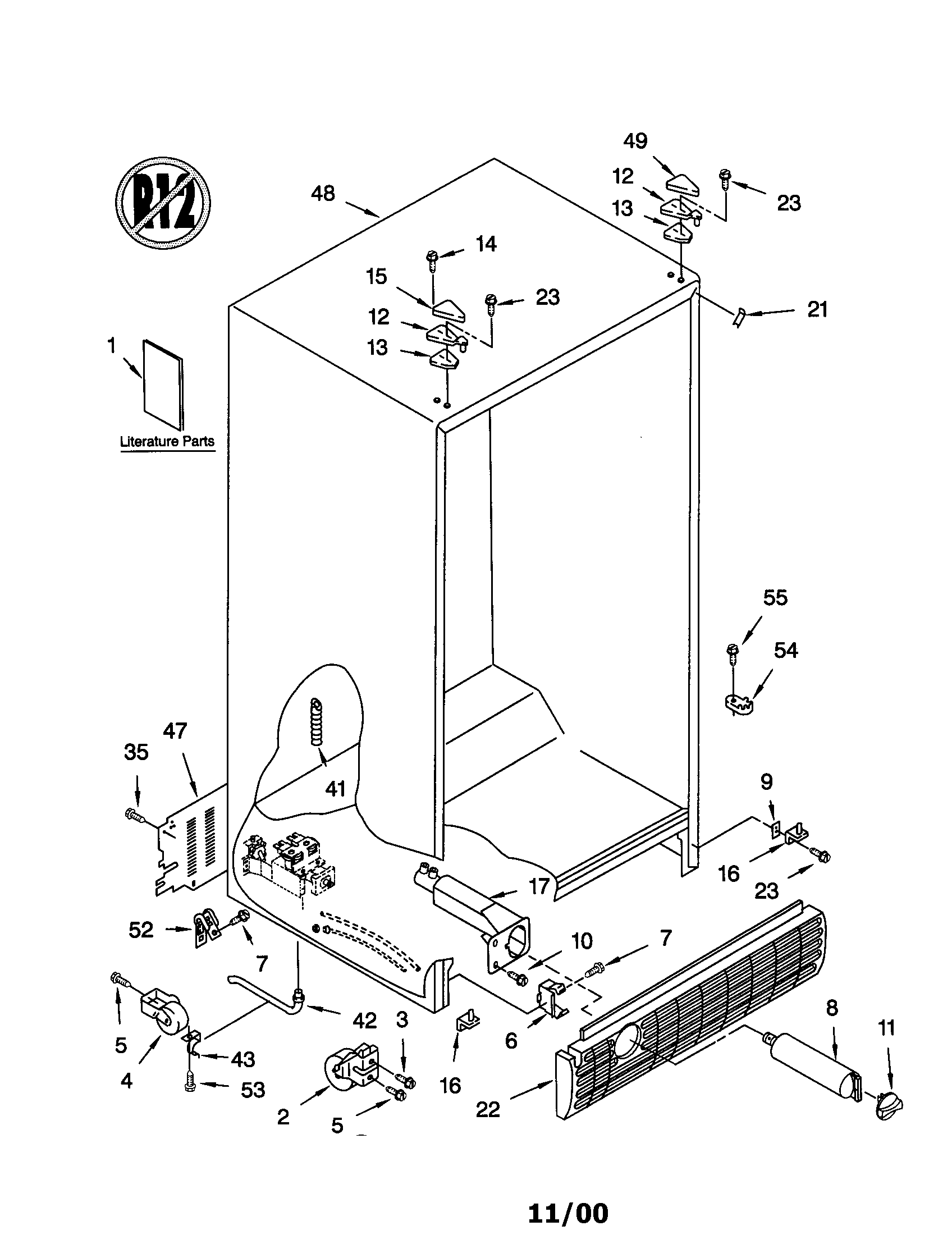 Whirlpool ED27QFXHT01 cabinet diagram