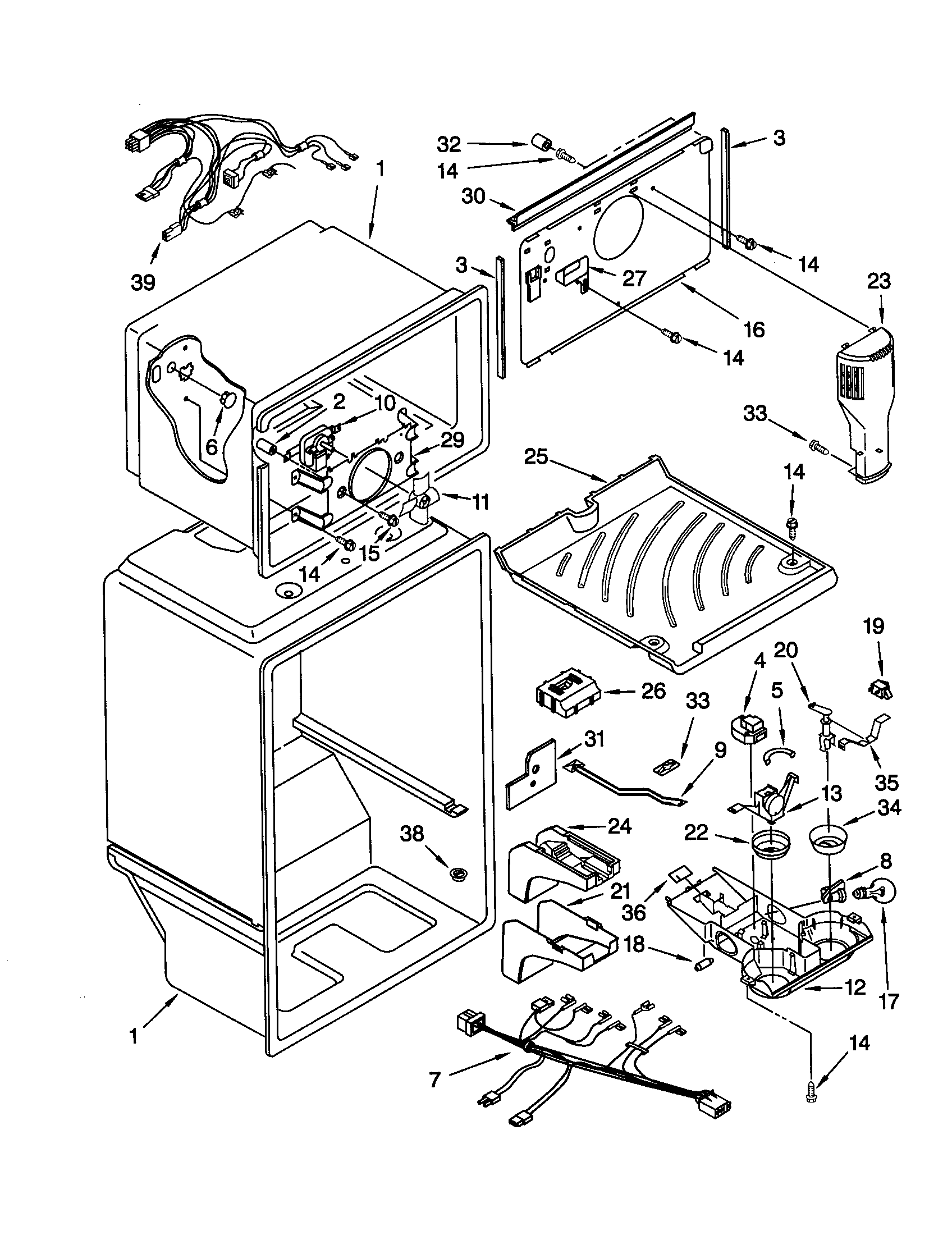 Whirlpool ET21UKXJW01 liner diagram