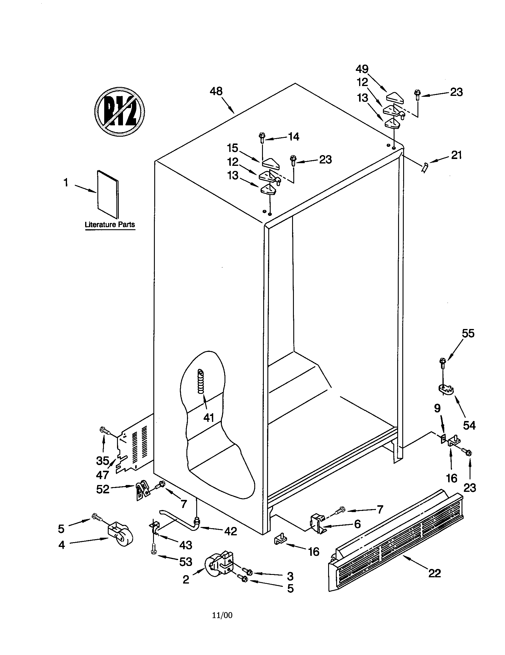 Whirlpool ED25PEXHB02 cabinet diagram