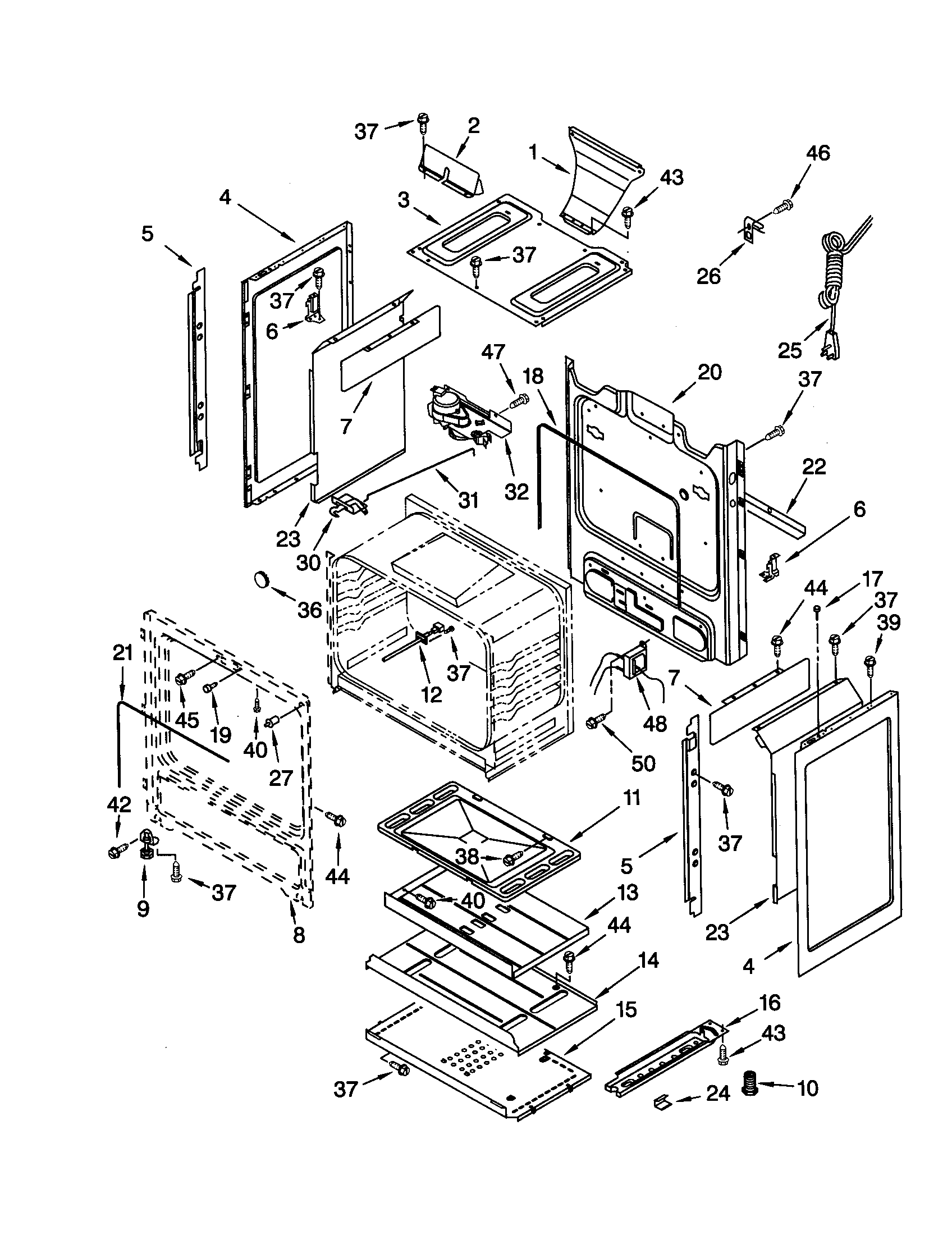 Whirlpool SF340BEHB1 chassis diagram