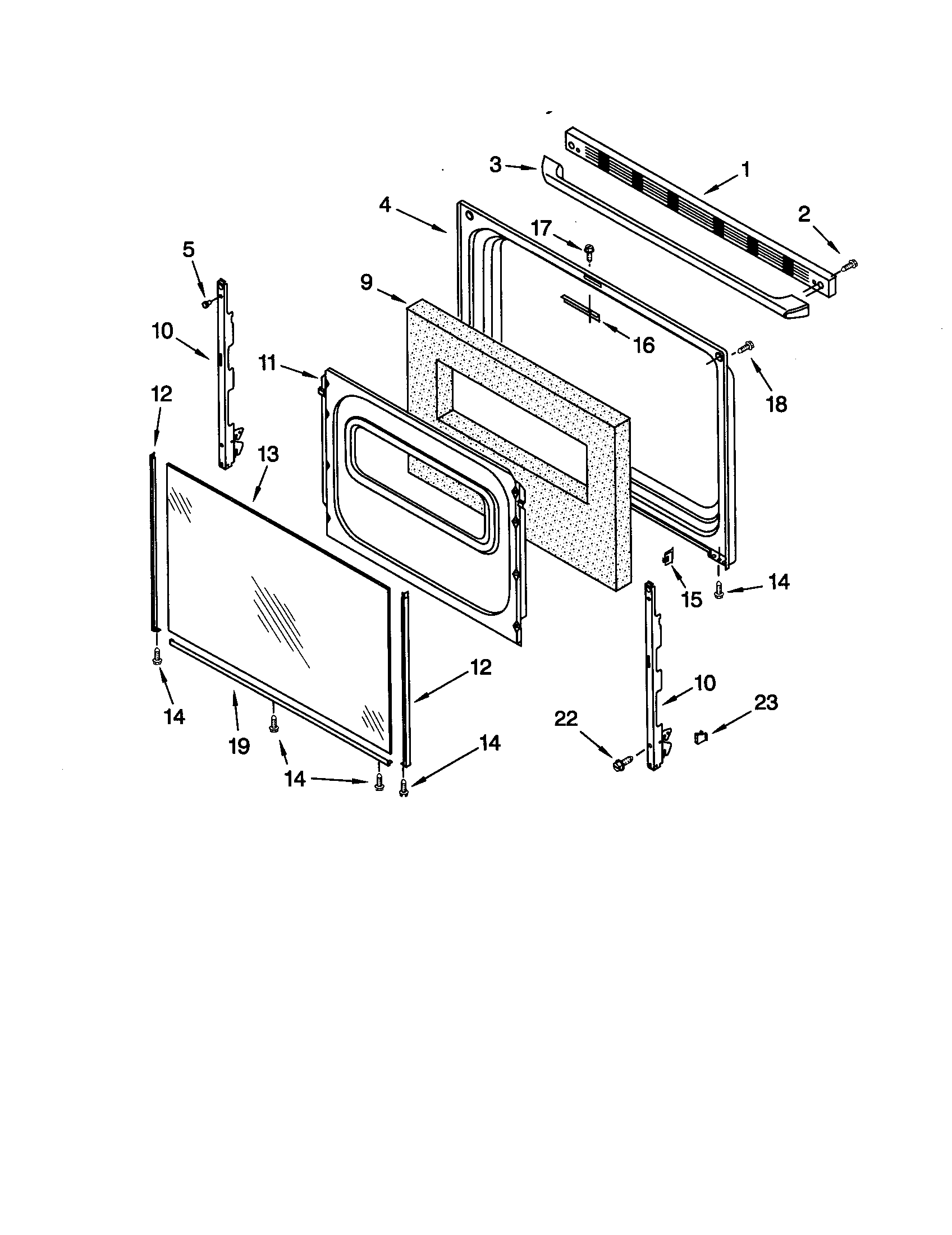 Whirlpool SF340BEHB1 door diagram