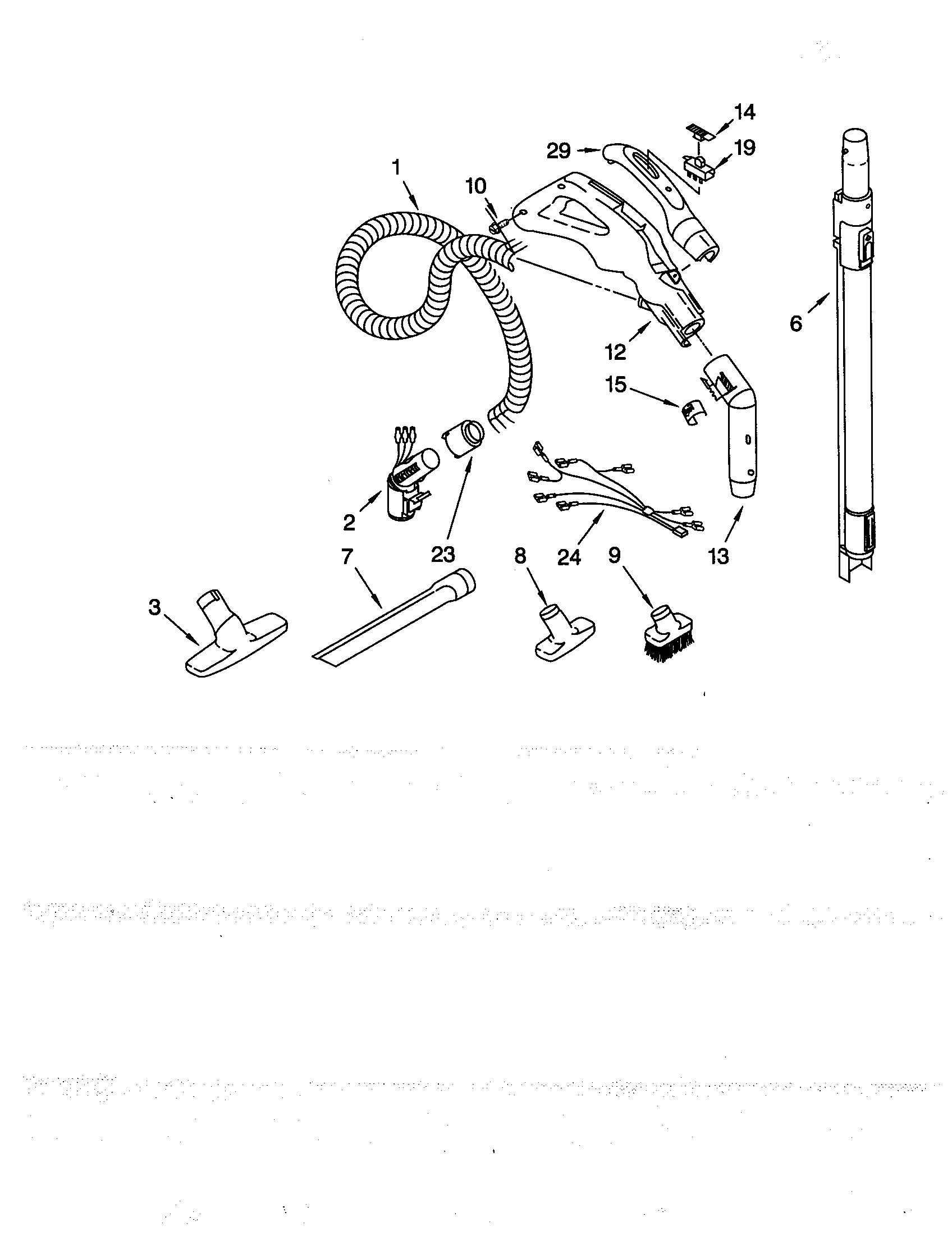 Kenmore 11620812007 hose and attachments diagram