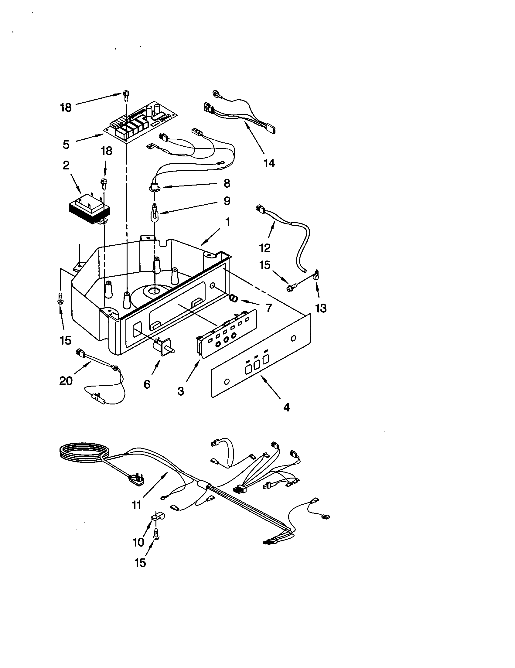 KitchenAid KUIS155HLS2 control panel diagram