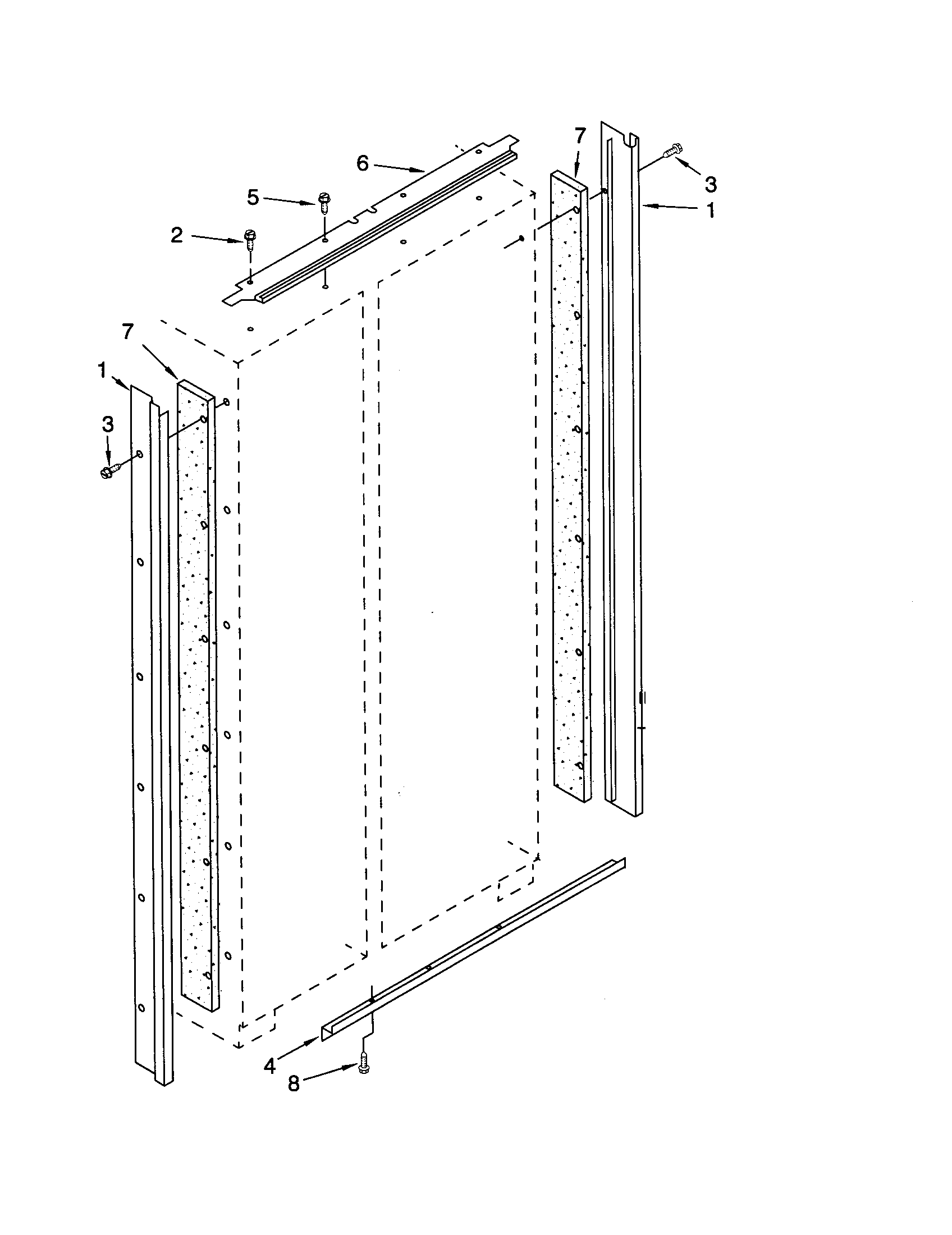KitchenAid KSSS36QJS00 cabinet trim diagram