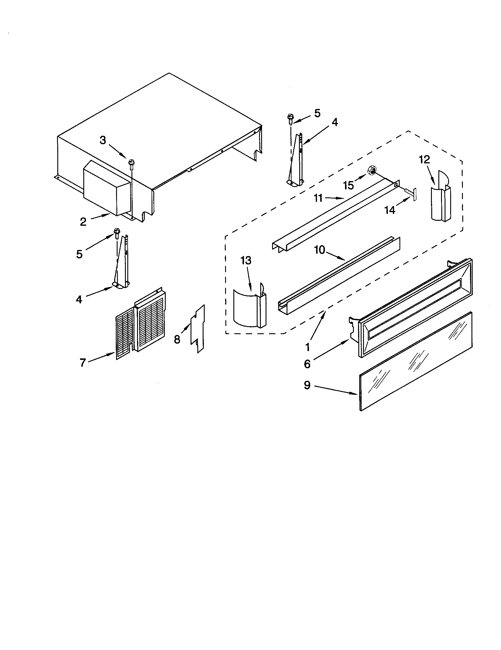 KitchenAid KSSS36QJS00 top grille and unit cover diagram