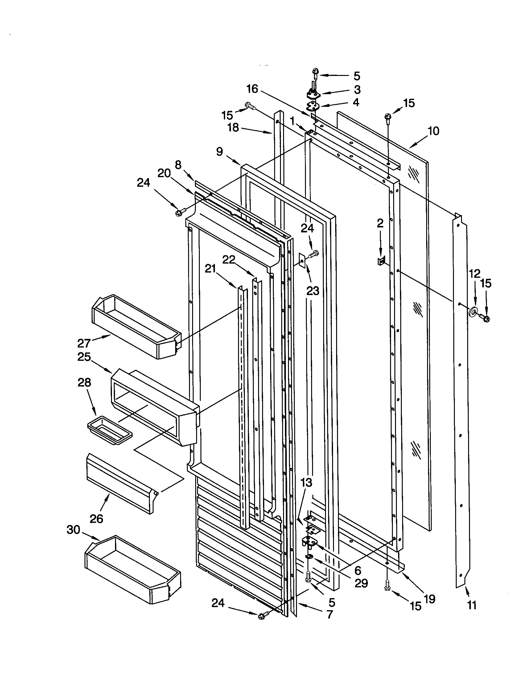 KitchenAid KSSS36QJS00 refrigerator door diagram