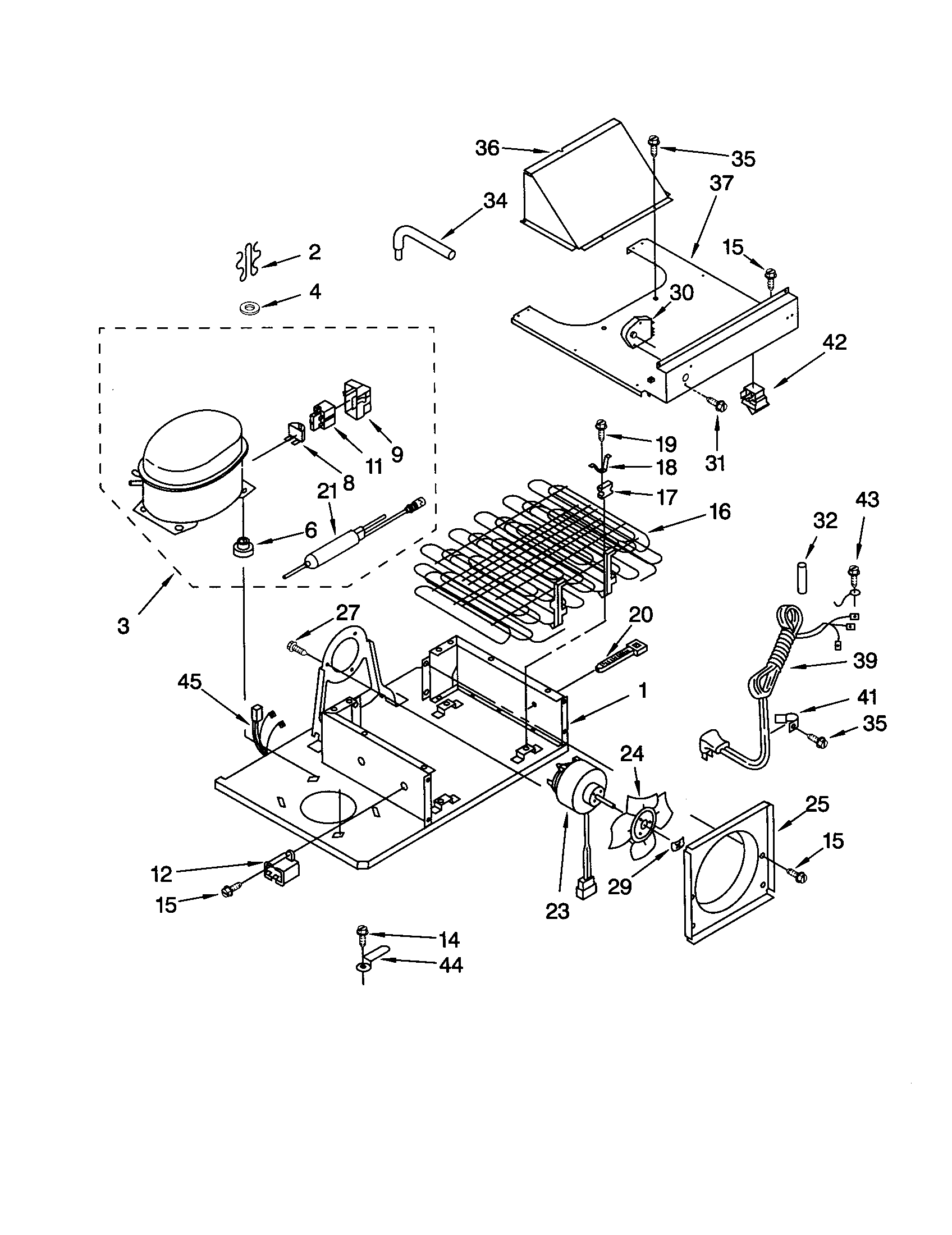 KitchenAid KSSS36QJS00 upper unit diagram