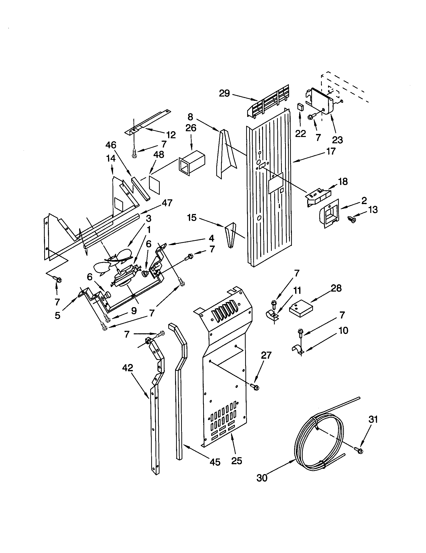 KitchenAid KSSS36QJS00 air flow and reservoir diagram