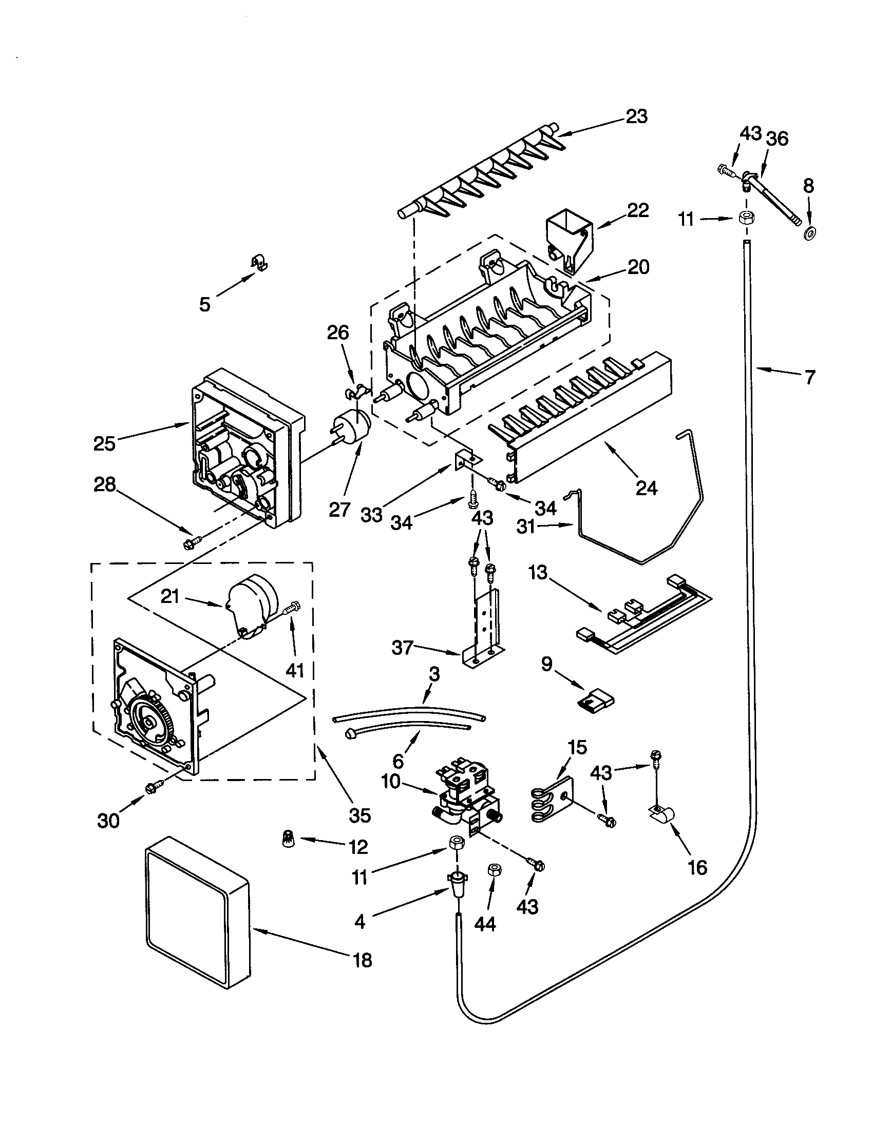 KitchenAid KSSS36QJS00 icemaker diagram