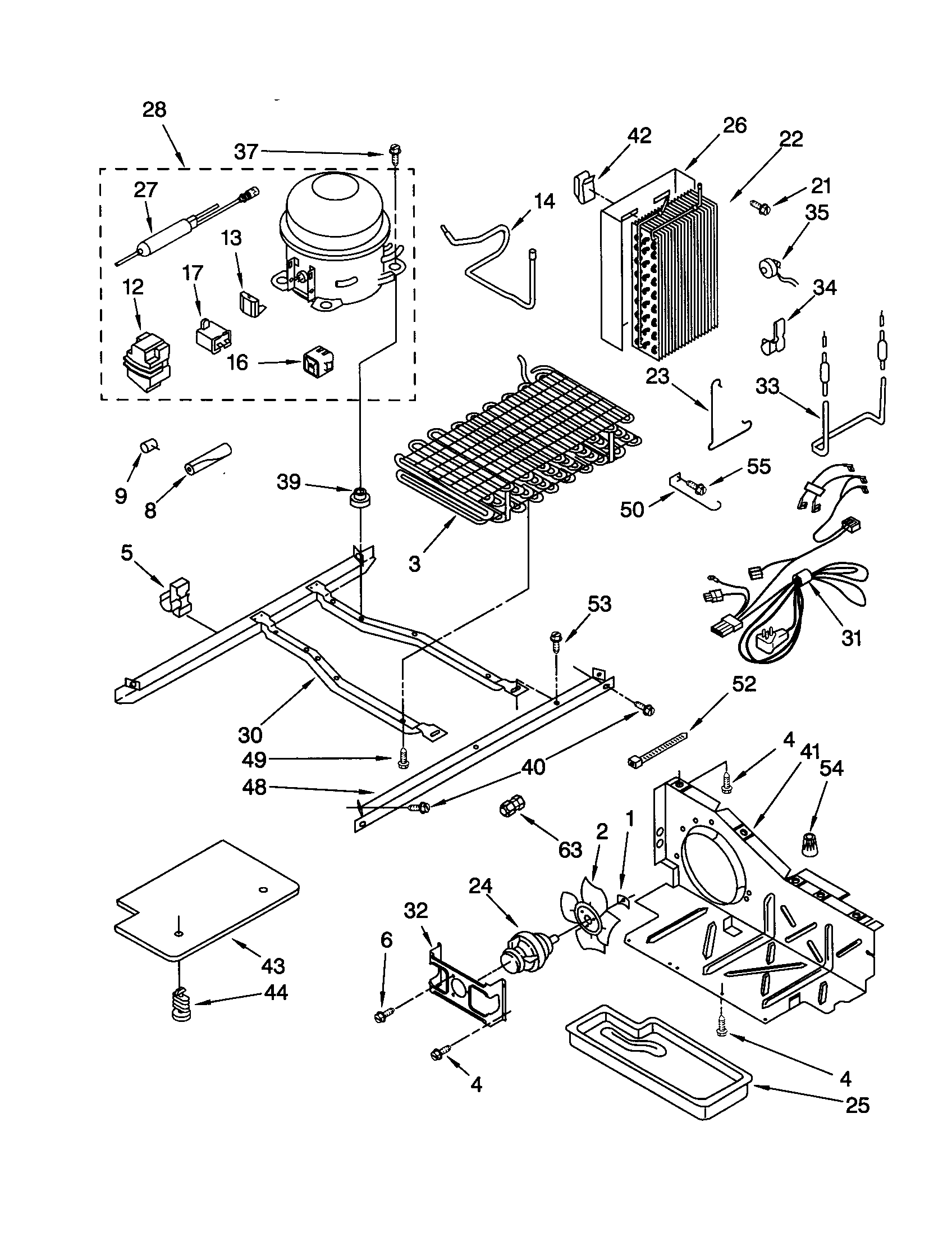 KitchenAid KSRV25FHWH01 unit diagram