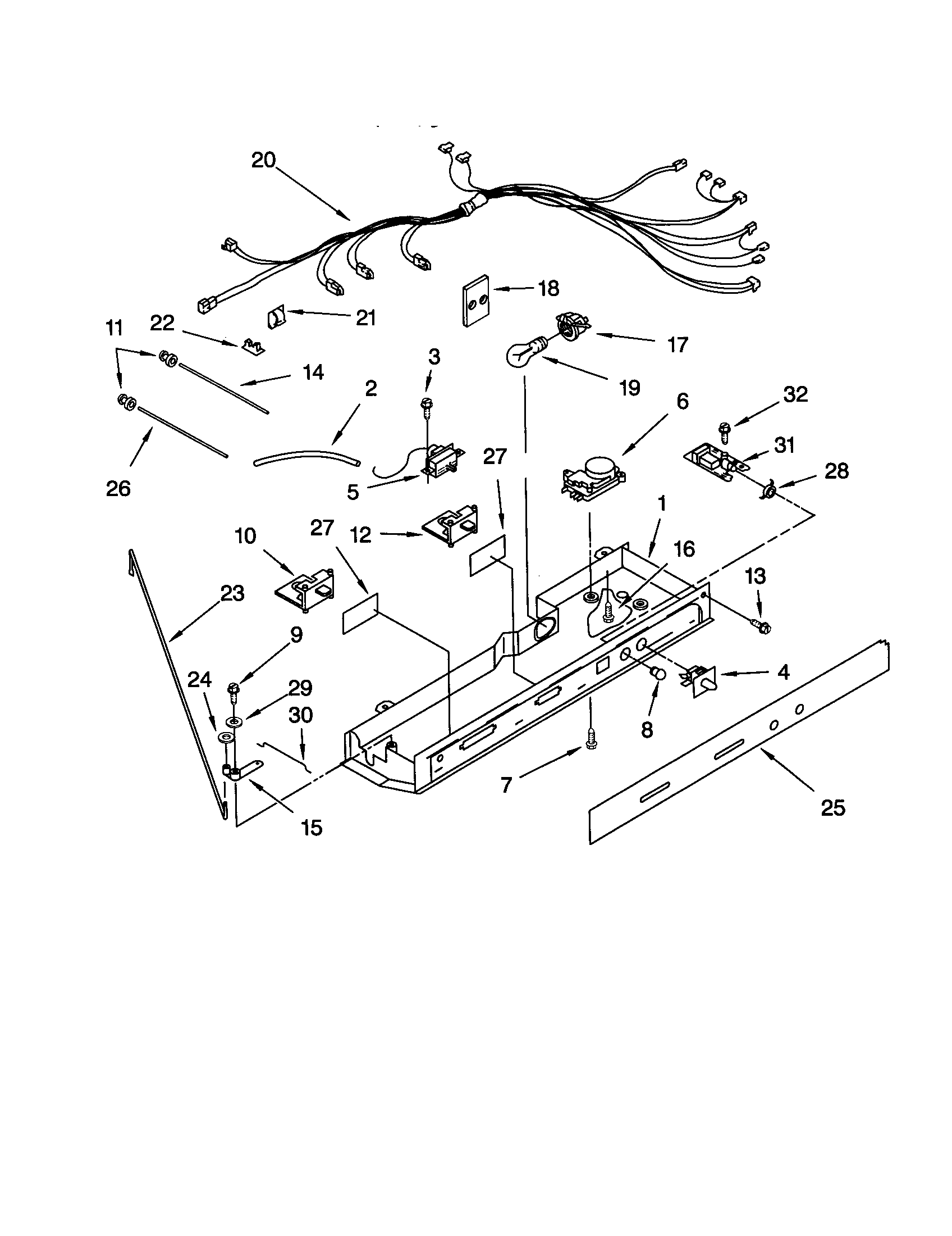 KitchenAid KSRV25FHWH01 control diagram