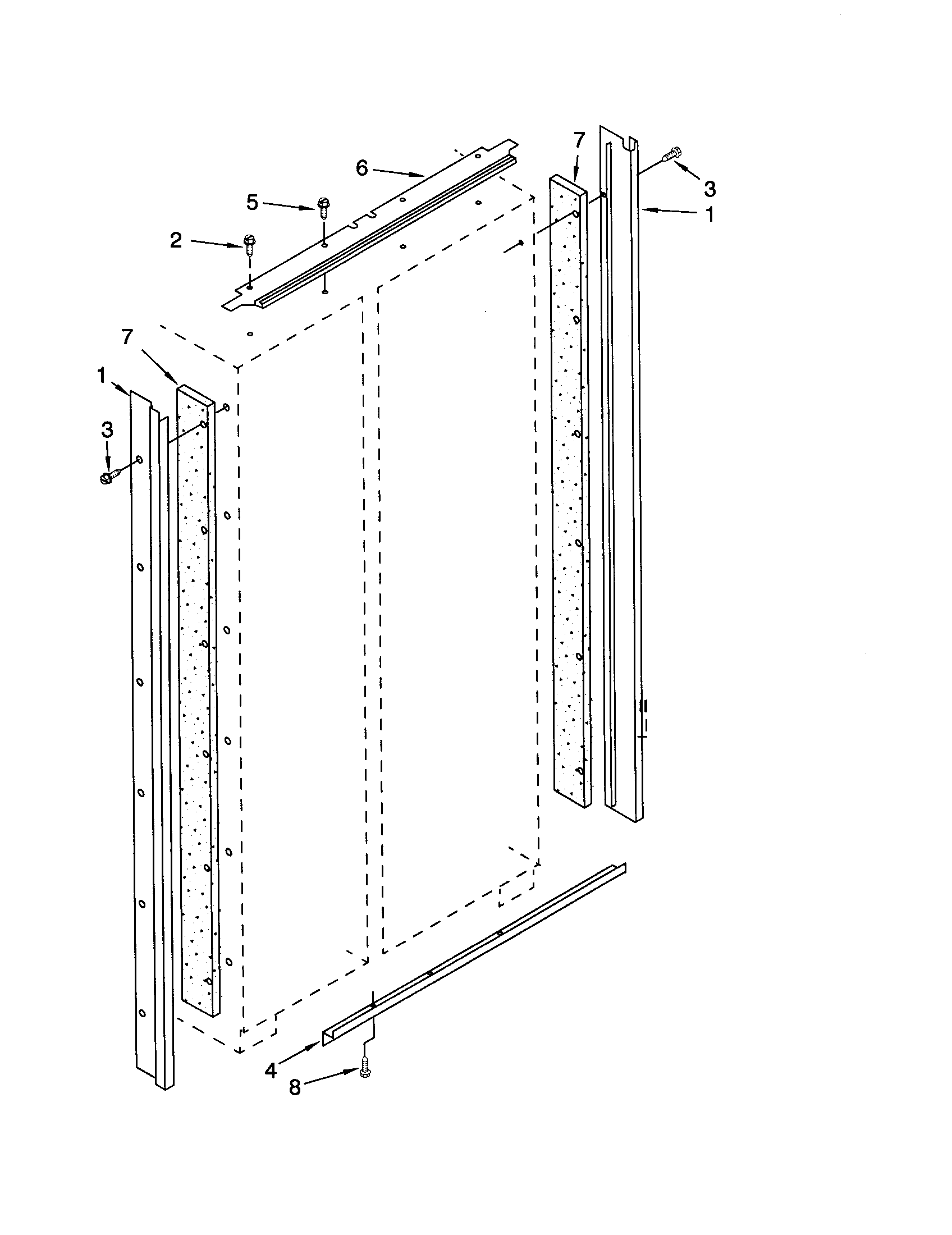 KitchenAid KSSS36QJX00 cabinet trim diagram