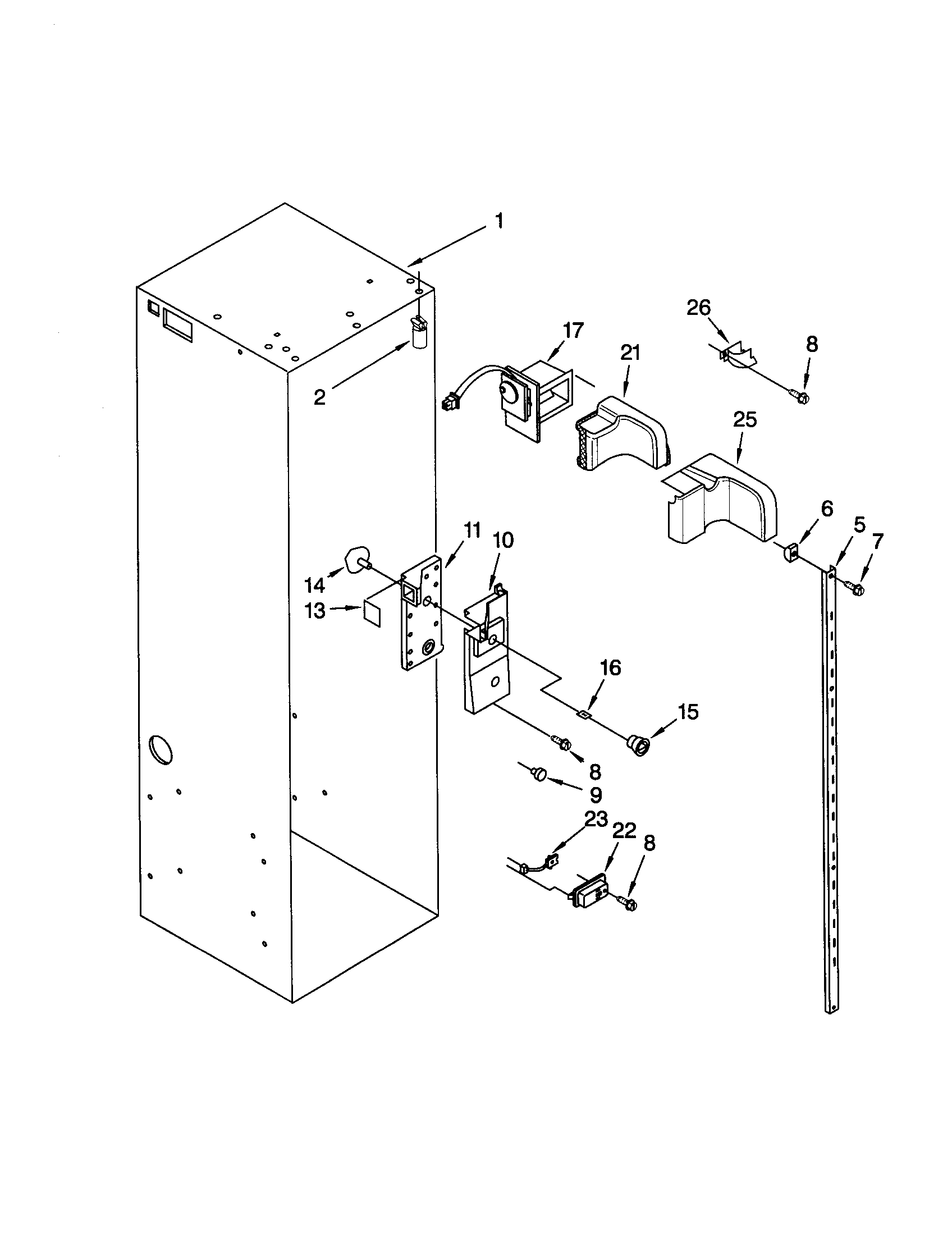 KitchenAid KSSS36QJX00 refrigerator liner diagram