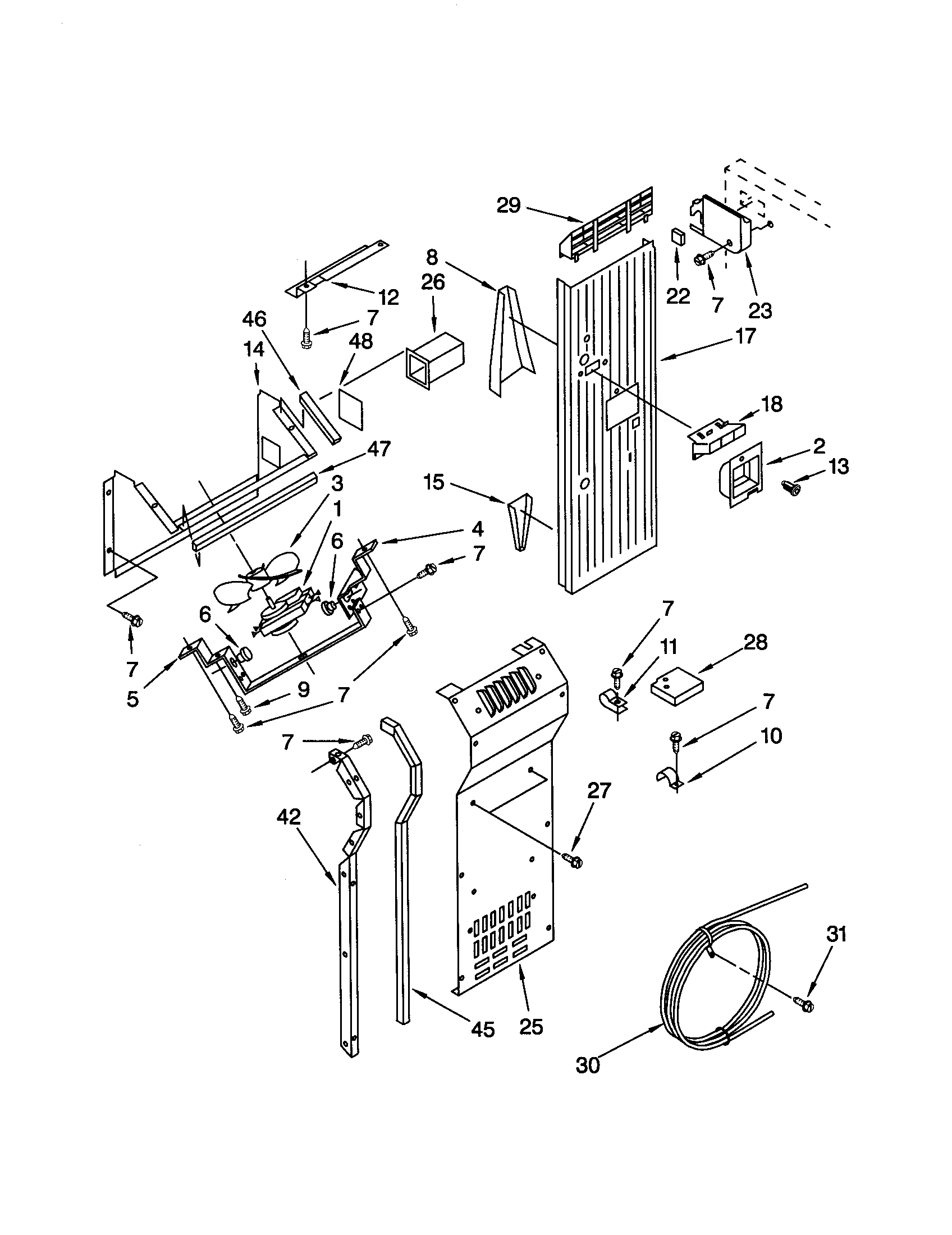 KitchenAid KSSS36QJX00 air flow and reservoir diagram