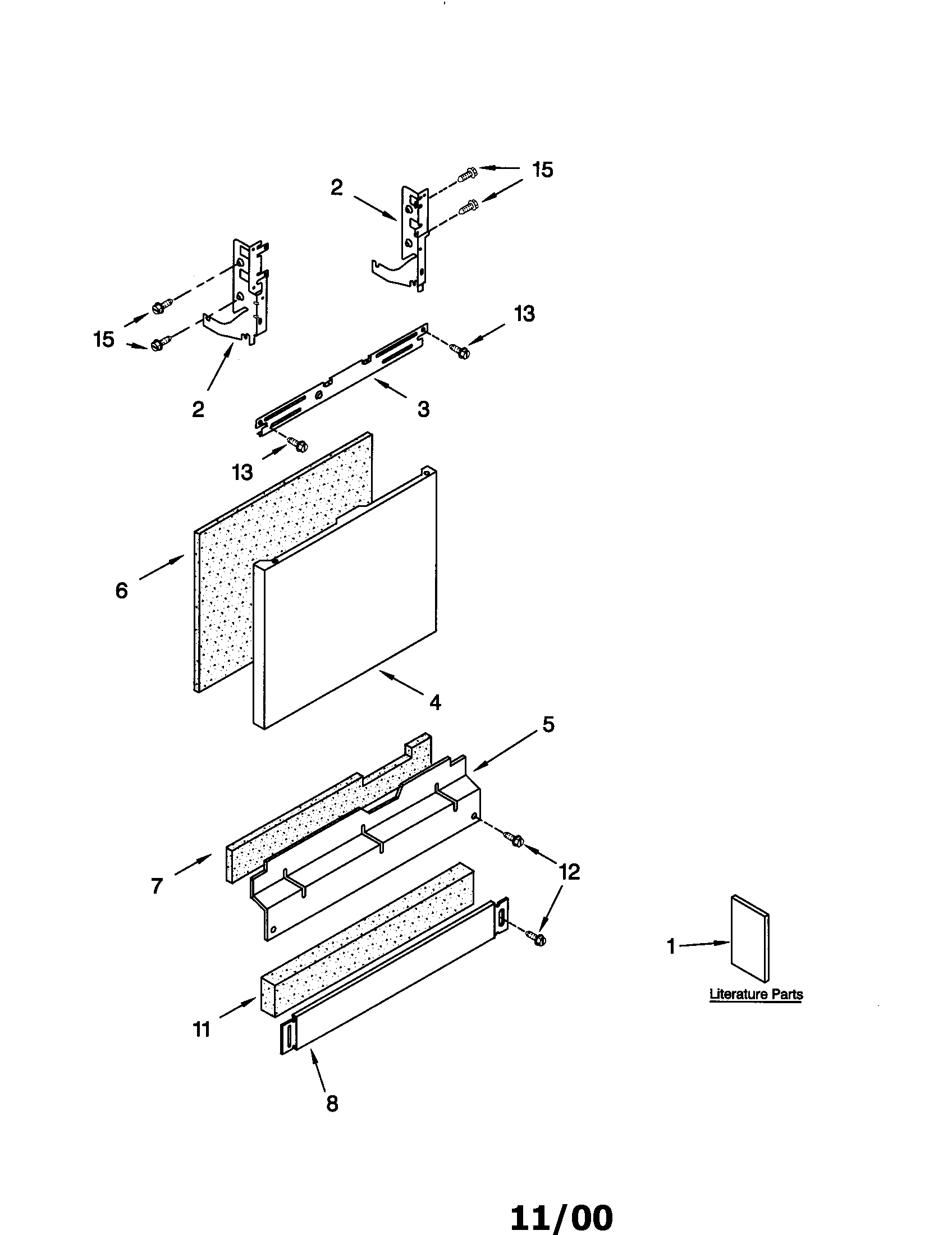 Kenmore Elite 66516919001 door and panel diagram