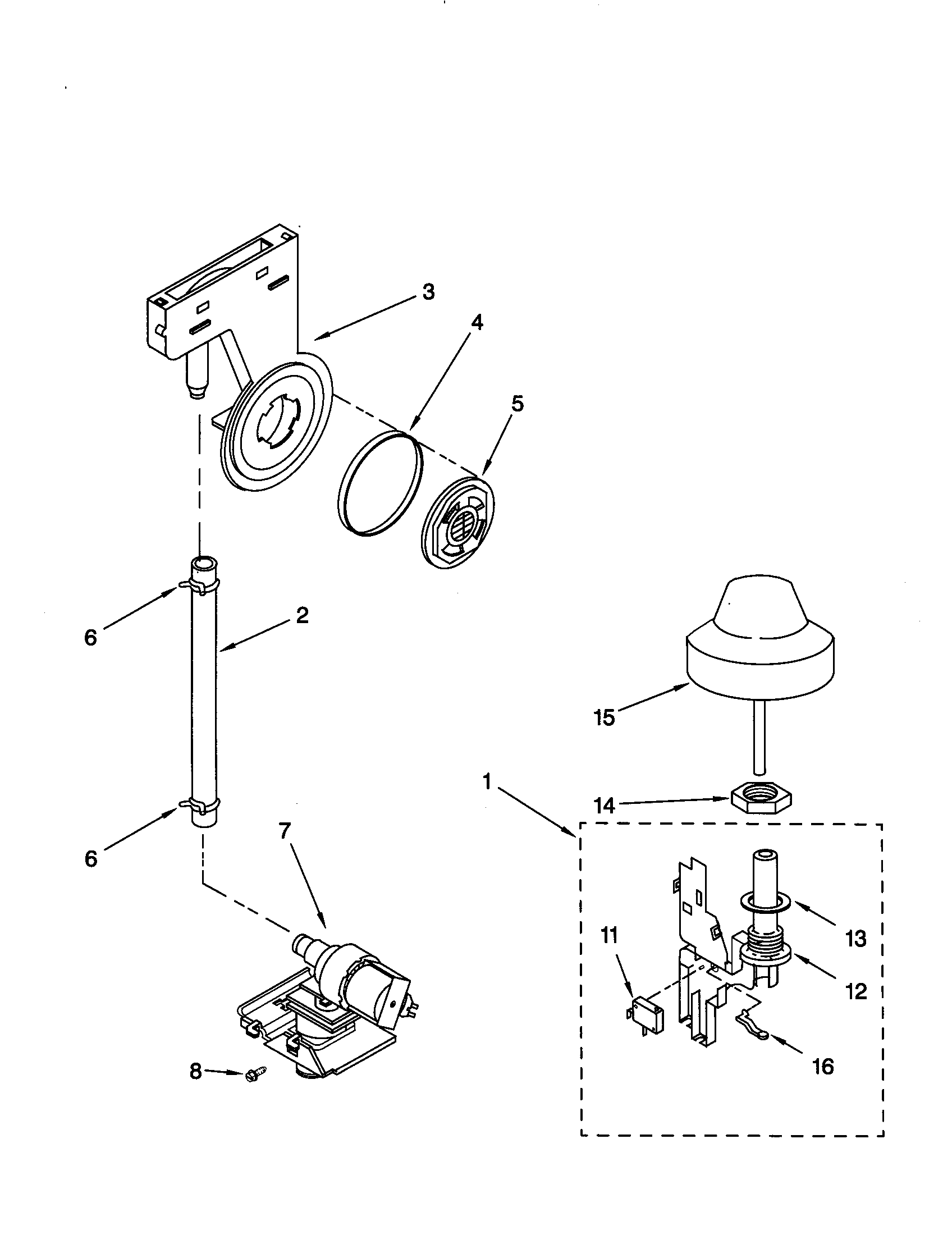 Kenmore Elite 66516919001 fill and overfill diagram