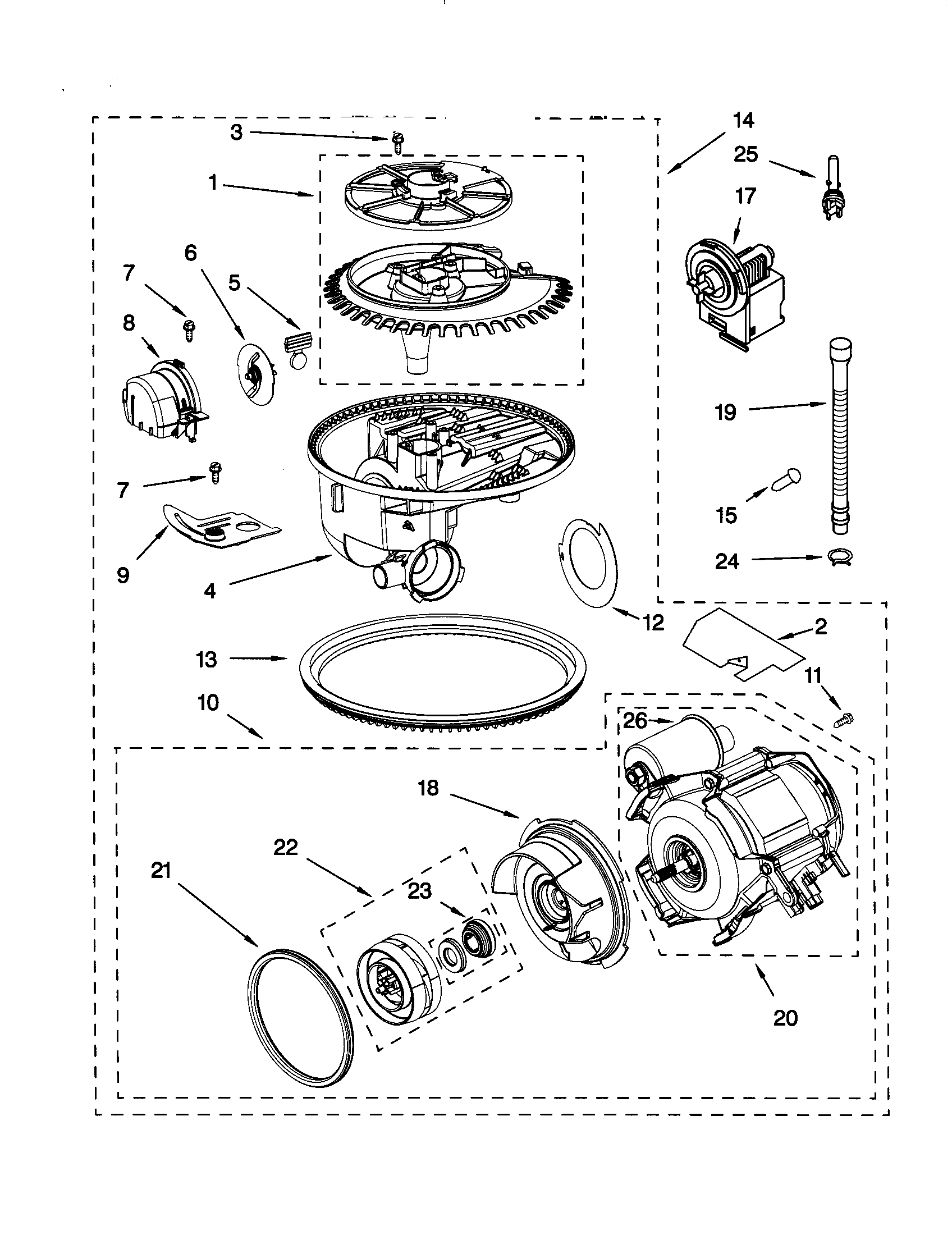 Kenmore Elite 66516919001 pump and motor diagram