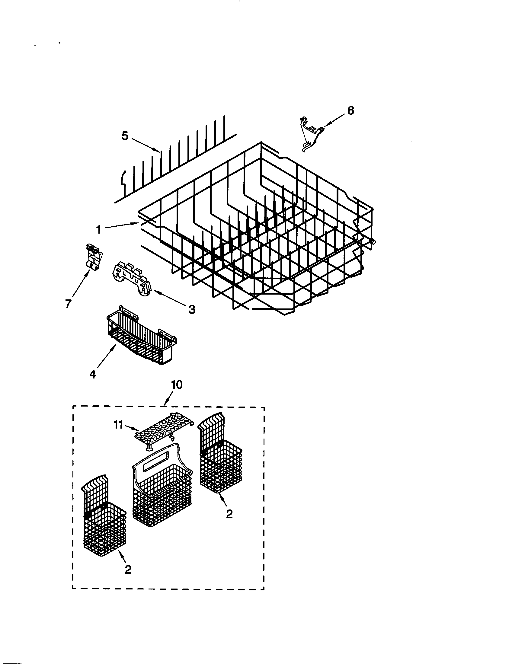 Kenmore Elite 66516919001 lower rack diagram