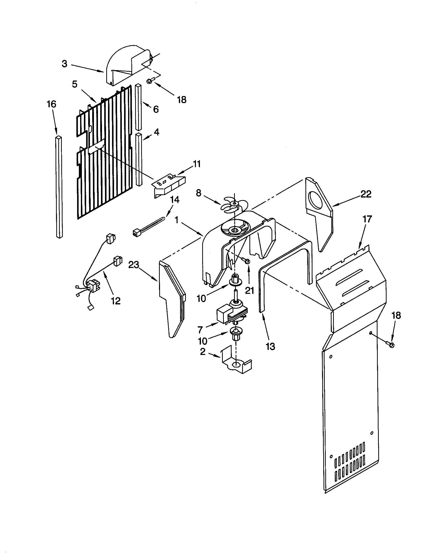 KitchenAid KSRS27FGWH04 air flow diagram