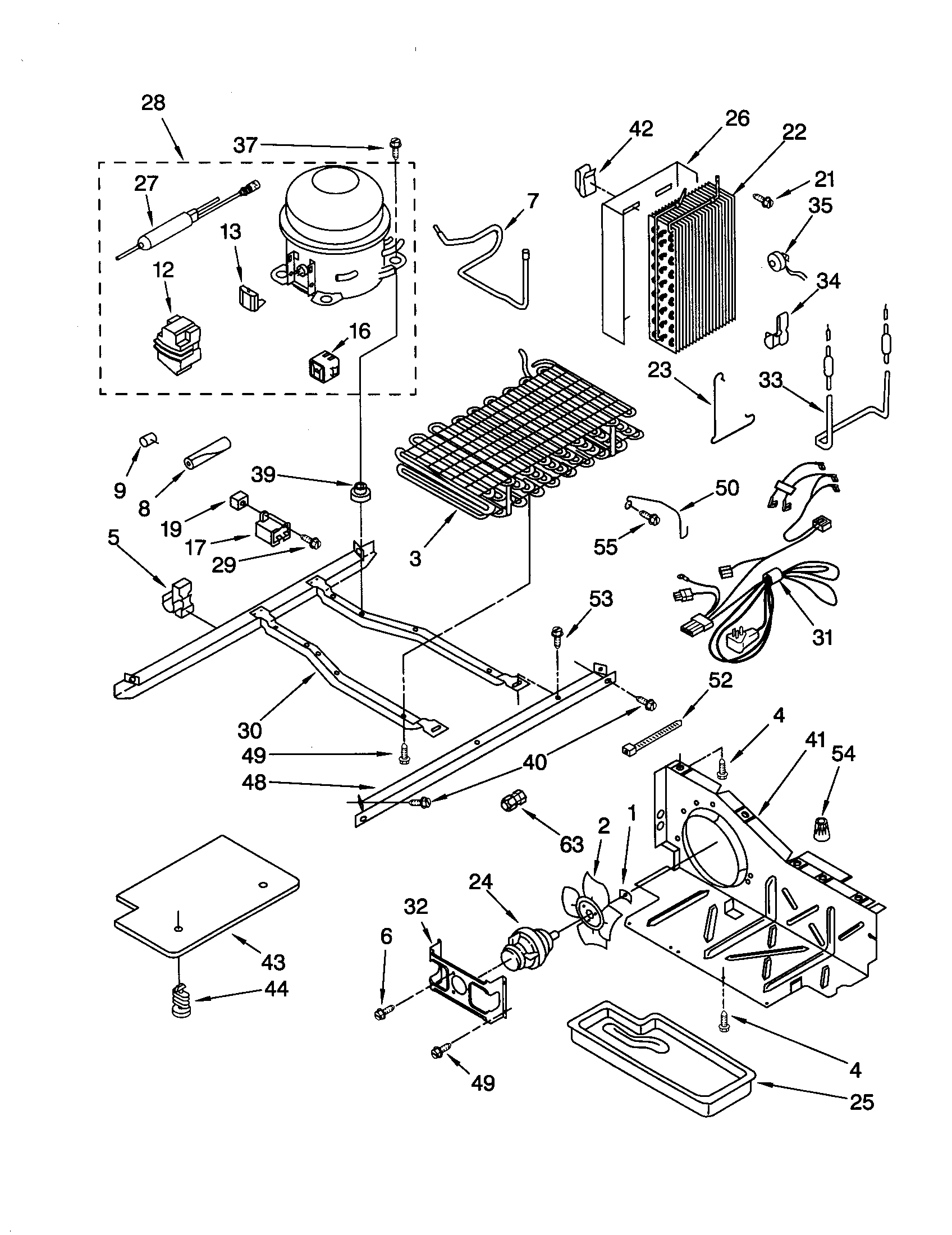 KitchenAid KSRS27FGWH04 unit diagram