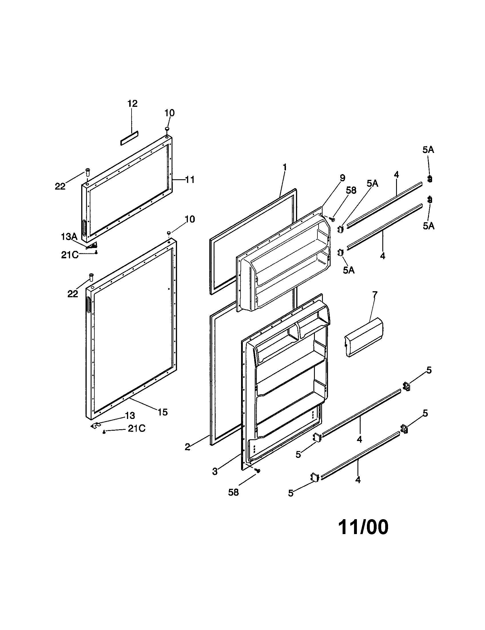 Kenmore 25339600994 door diagram