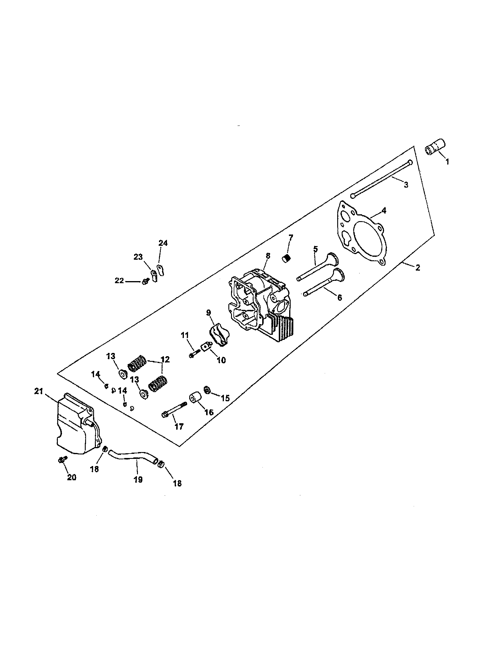 Craftsman 917272061 cylinder head, valve and breather diagram