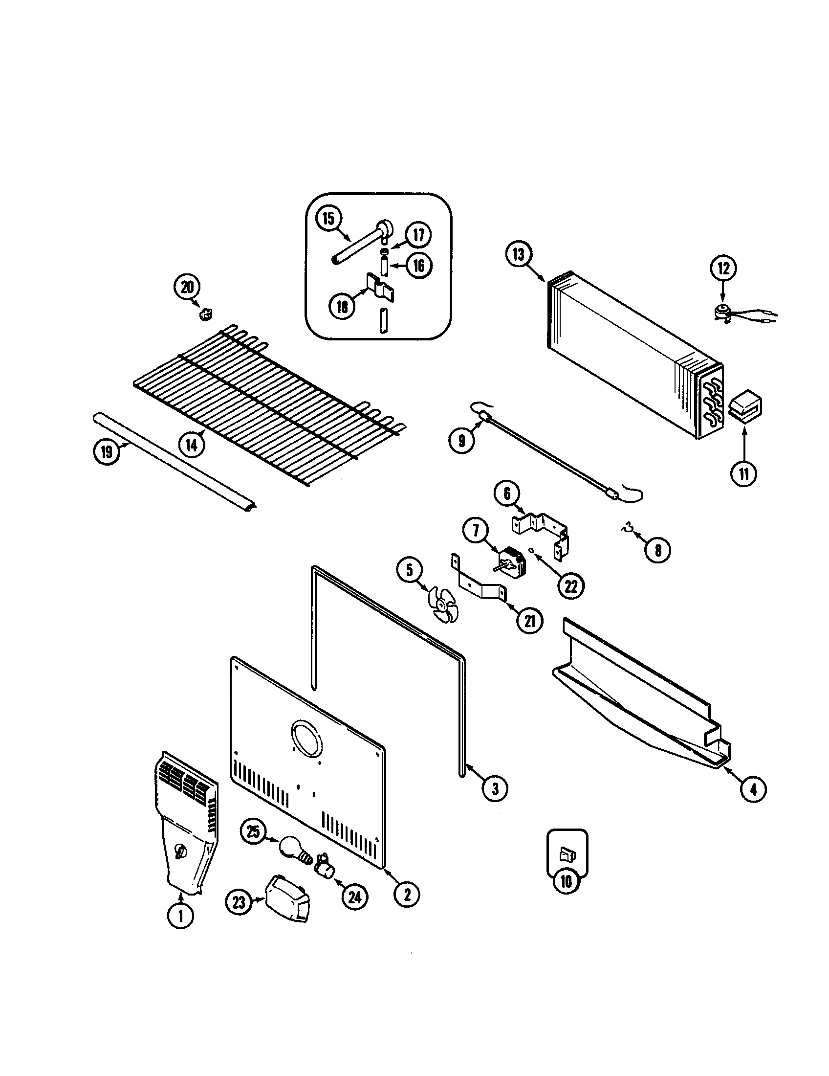 Maytag MTF2455ERQ freezer compartment diagram