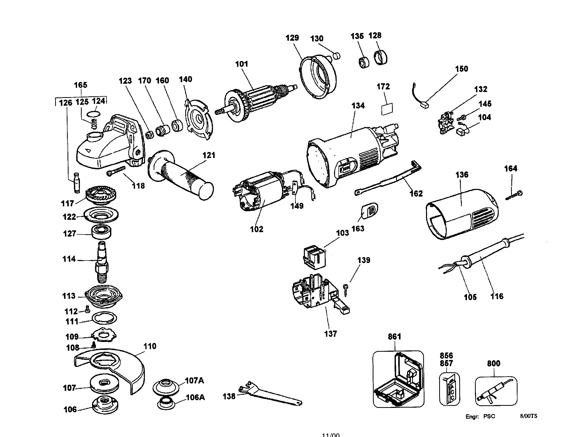 Craftsman 900277421 craftsman 4 1/2" angle grinder diagram