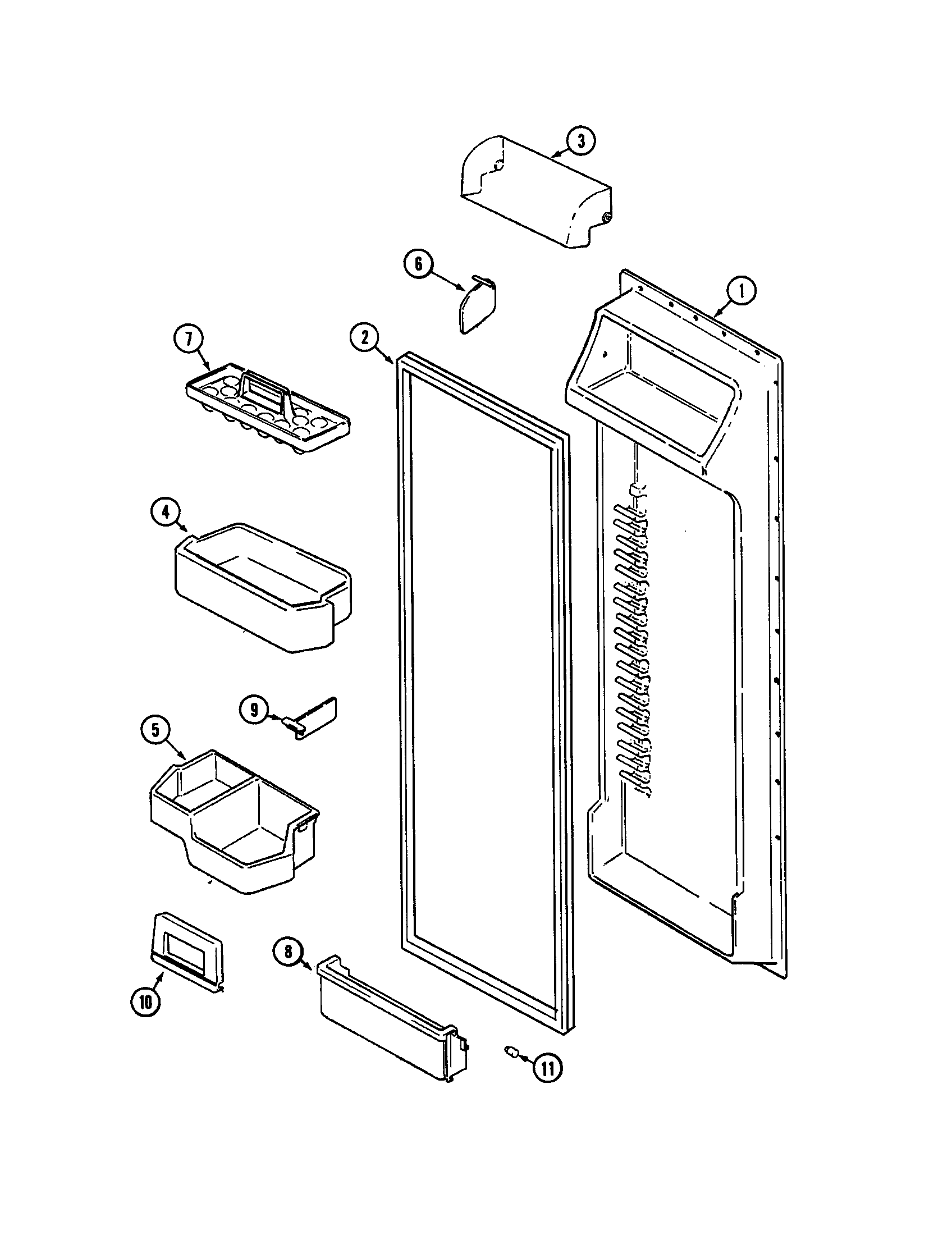 Maytag MSD2748DRQ fresh food inner door diagram