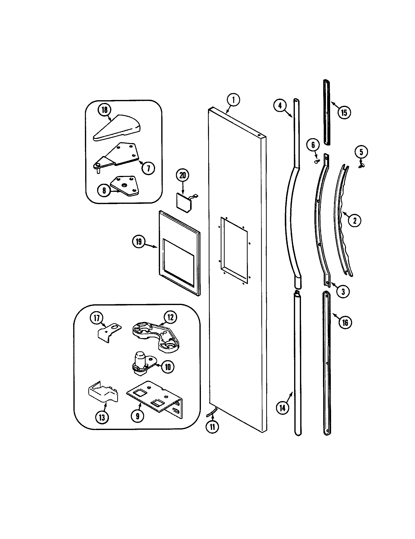 Maytag MSD2748DRQ freezer outer door diagram
