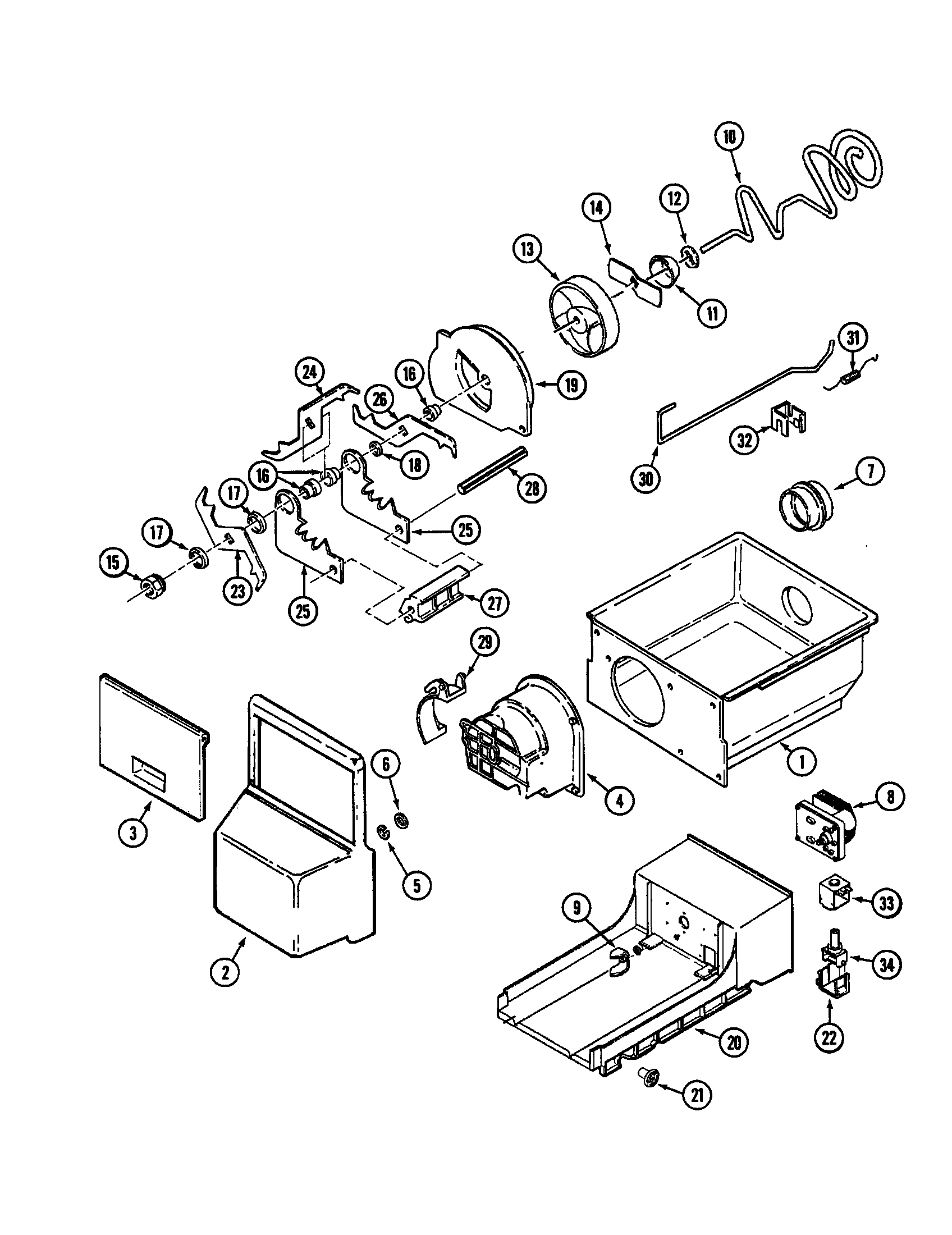 Maytag MSD2748DRQ ice bin diagram