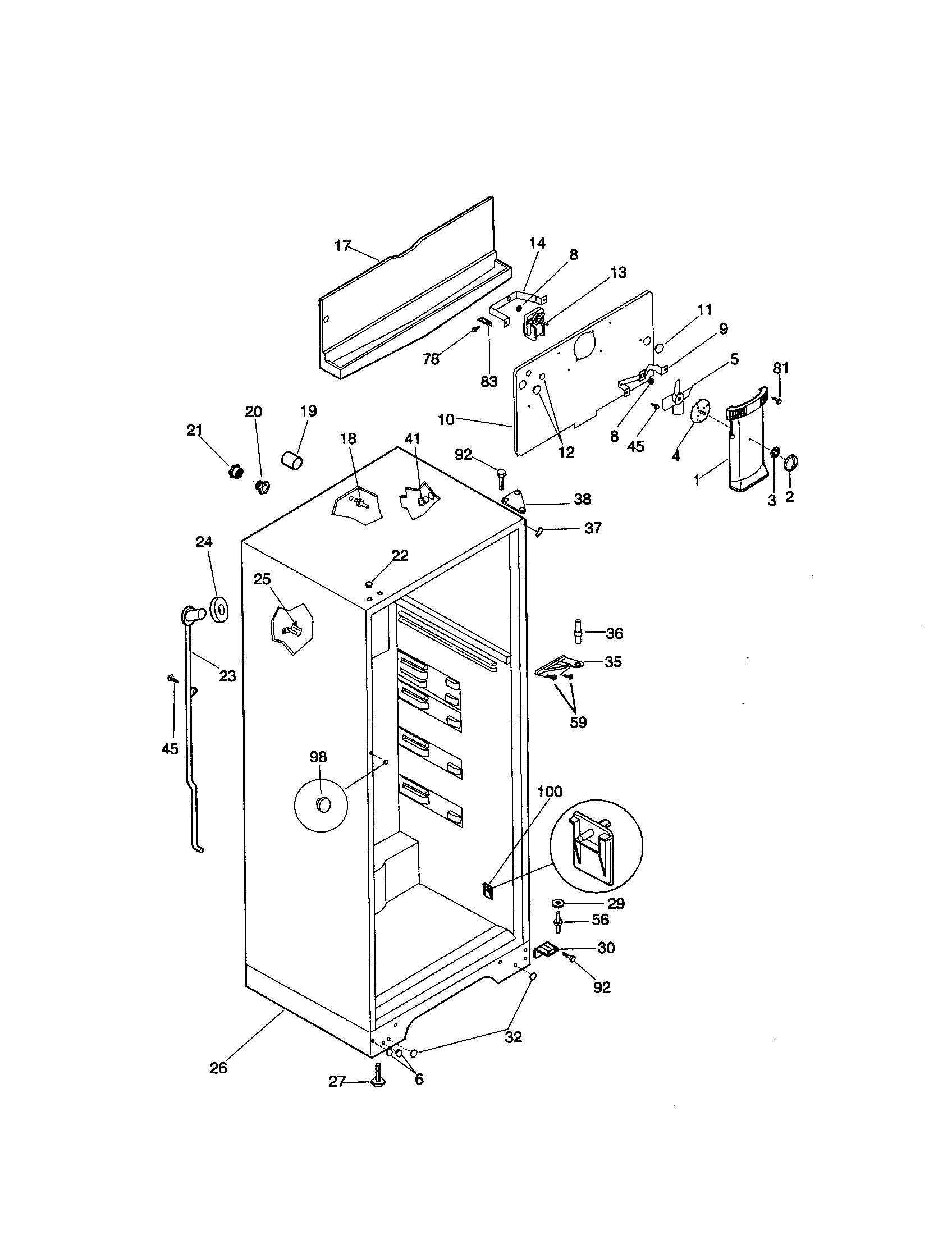 Kenmore 25336608898 cabinet diagram