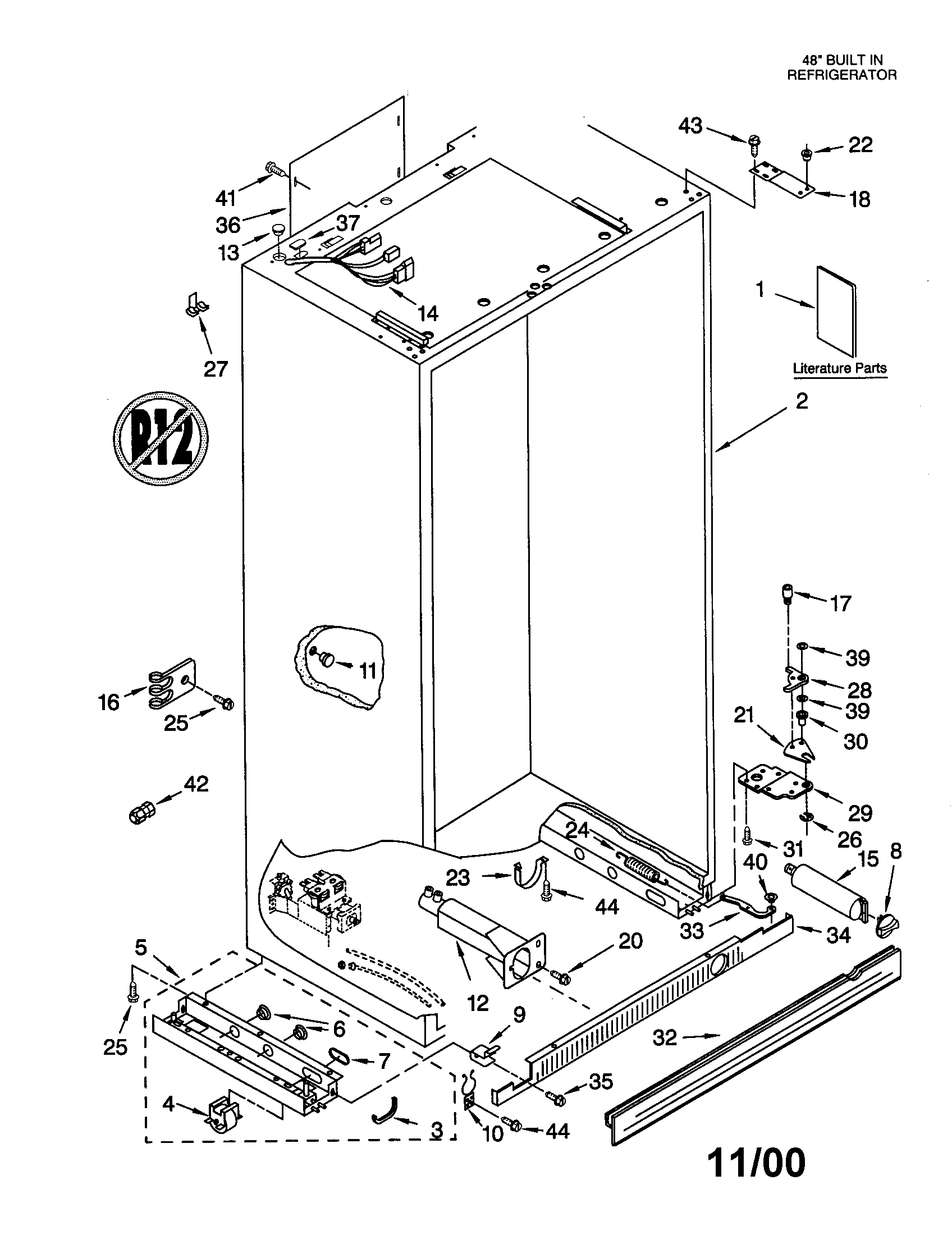 KitchenAid KSSS48QJX00 cabinet diagram