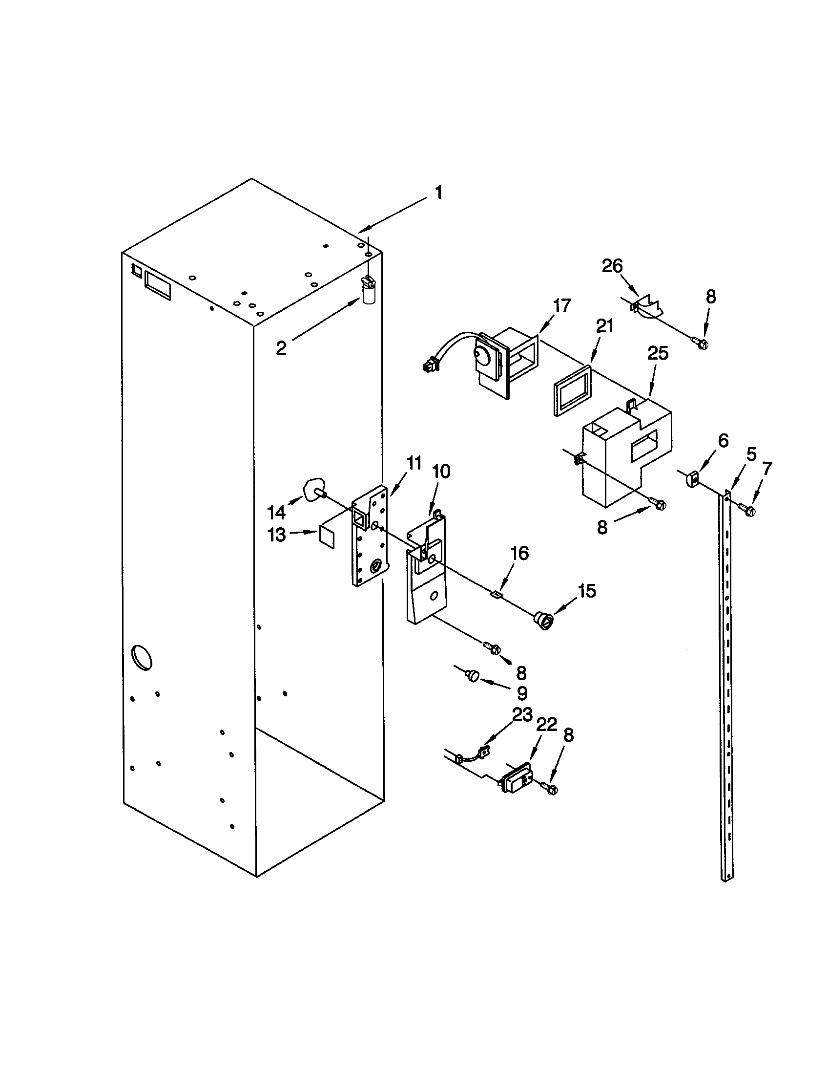 KitchenAid KSSS48QJX00 refrigerator liner diagram