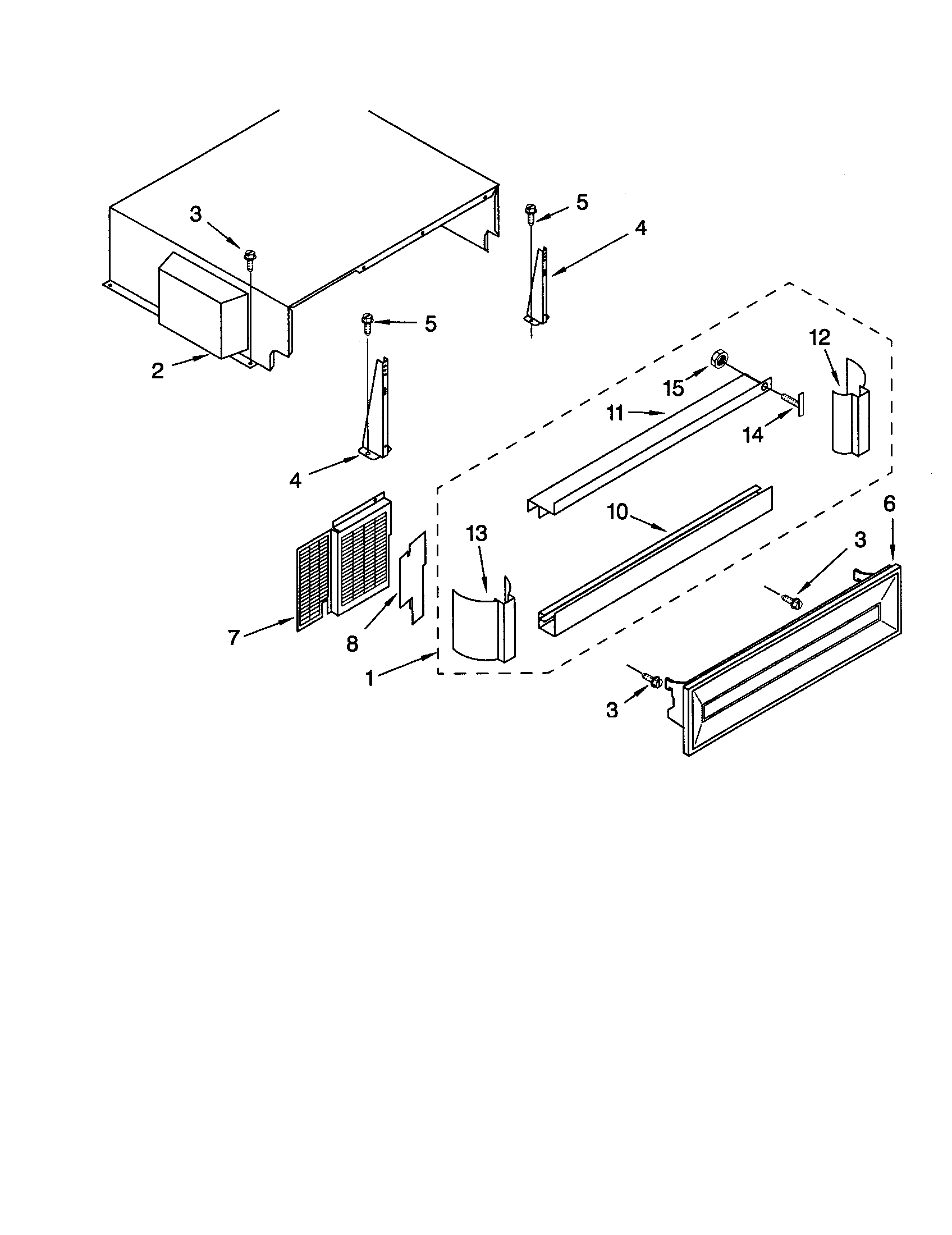 KitchenAid KSSS48QJX00 top grille and unit cover diagram