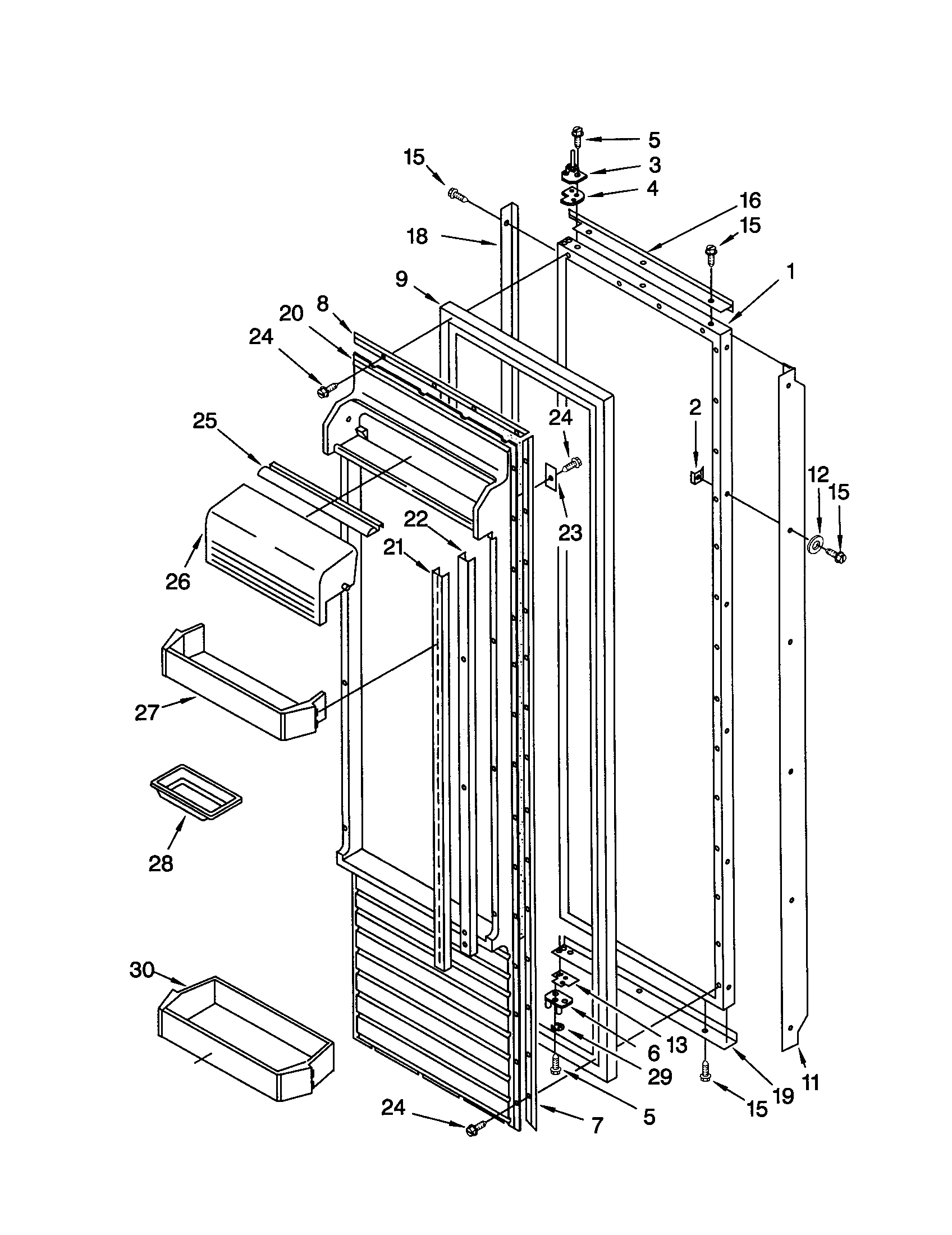 KitchenAid KSSS48QJX00 refrigerator door diagram