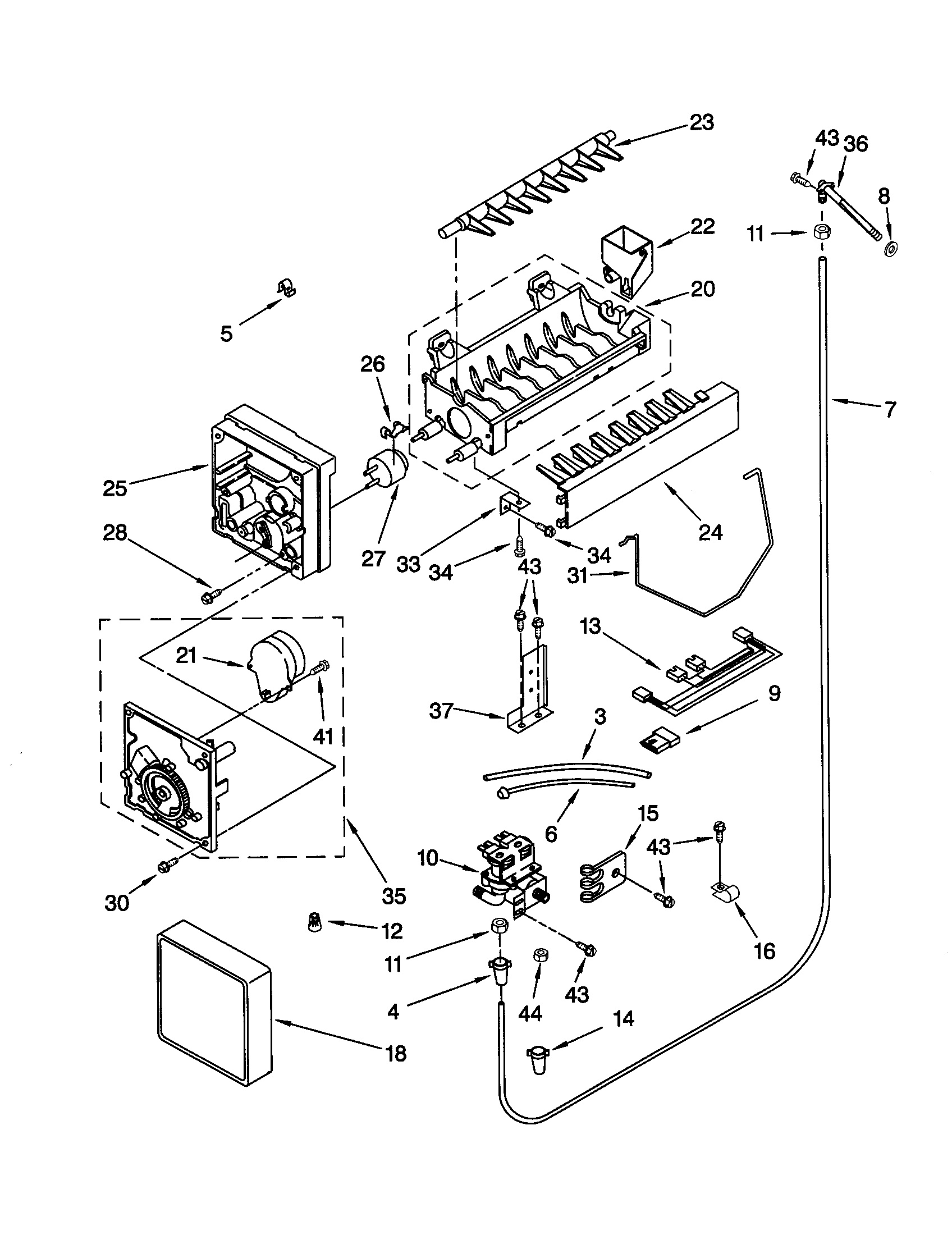 KitchenAid KSSS48QJX00 icemaker diagram