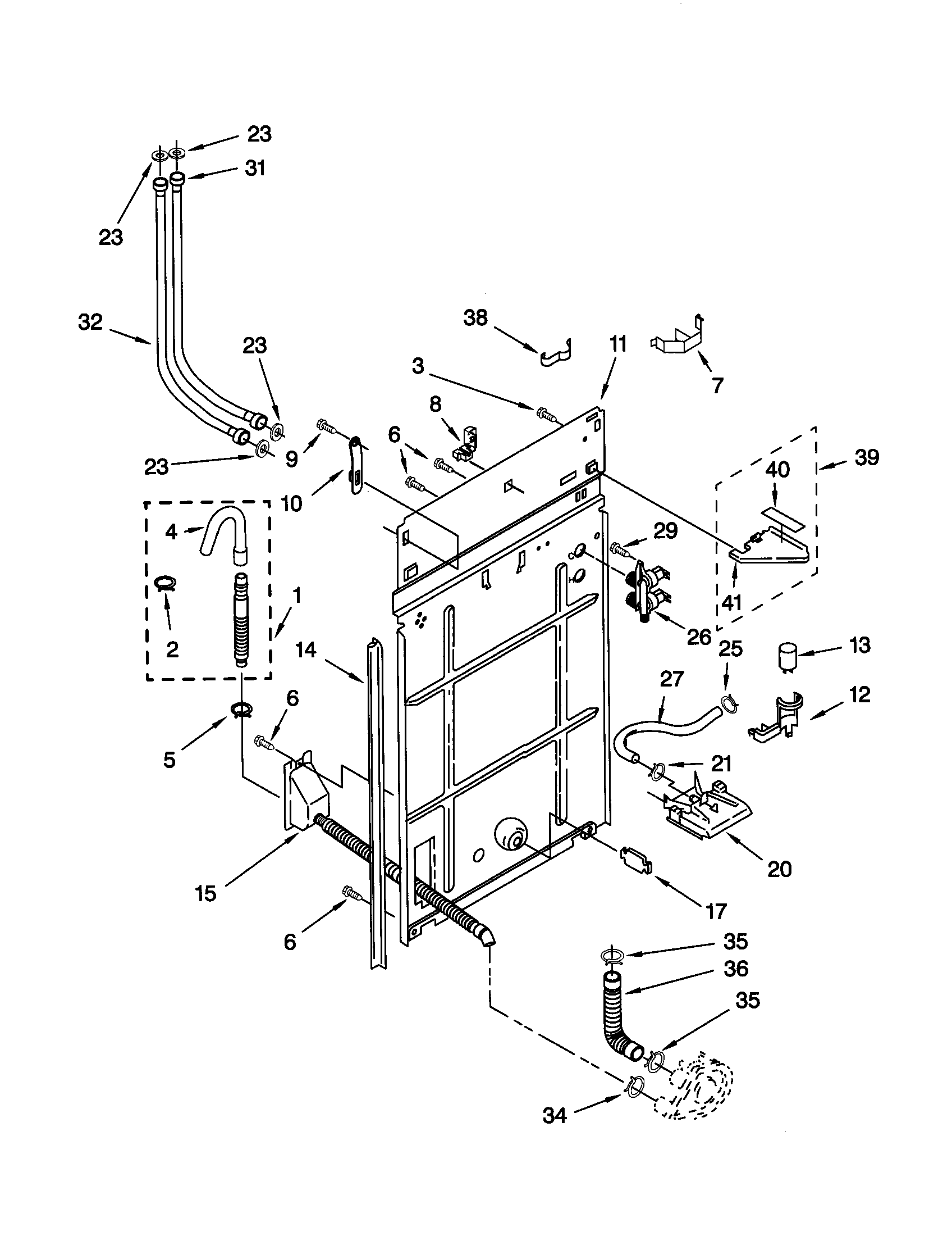 Kenmore 11020692001 rear panel diagram