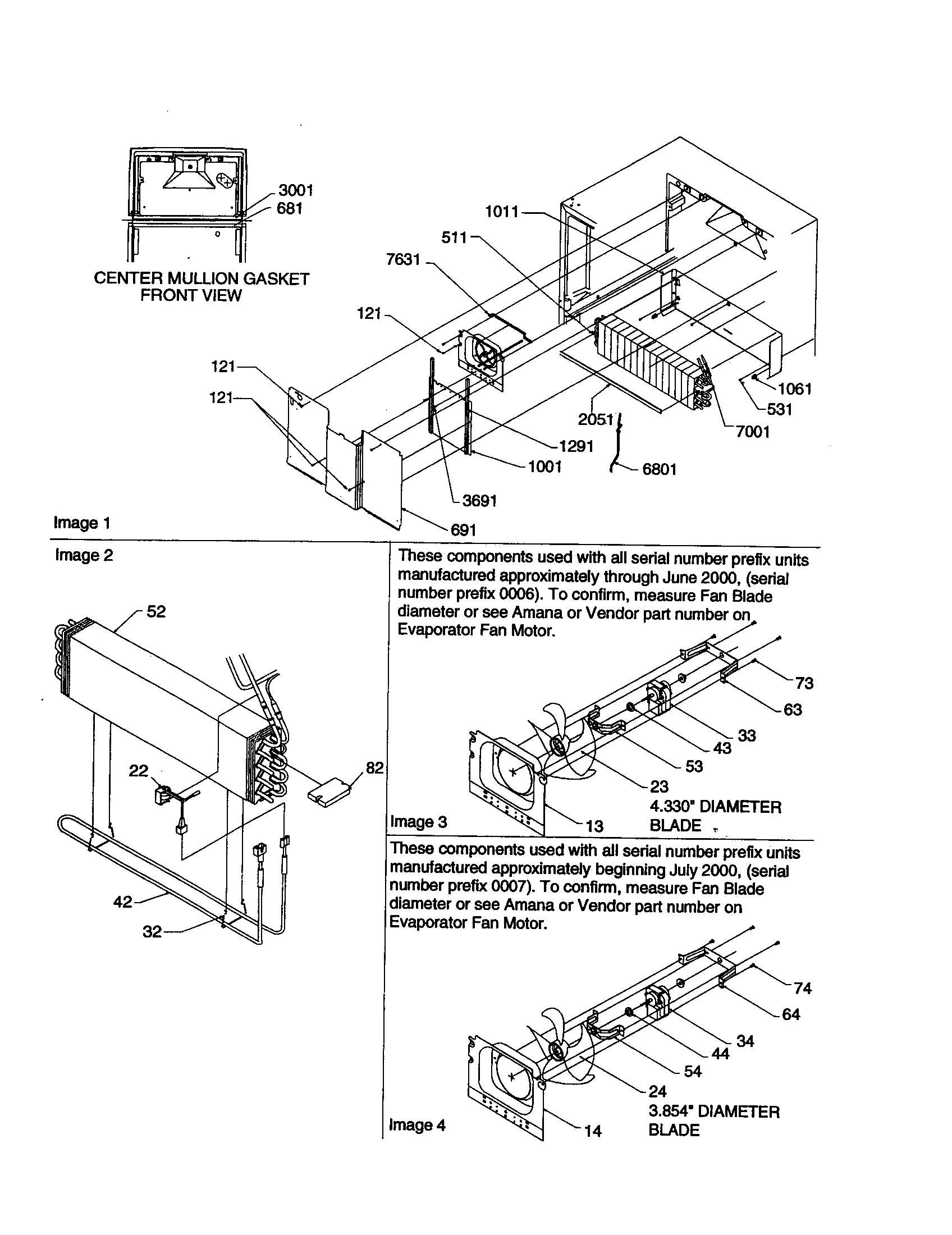 Amana TH21V2C-P1315906WC evaporator/evaporator fan motor diagram