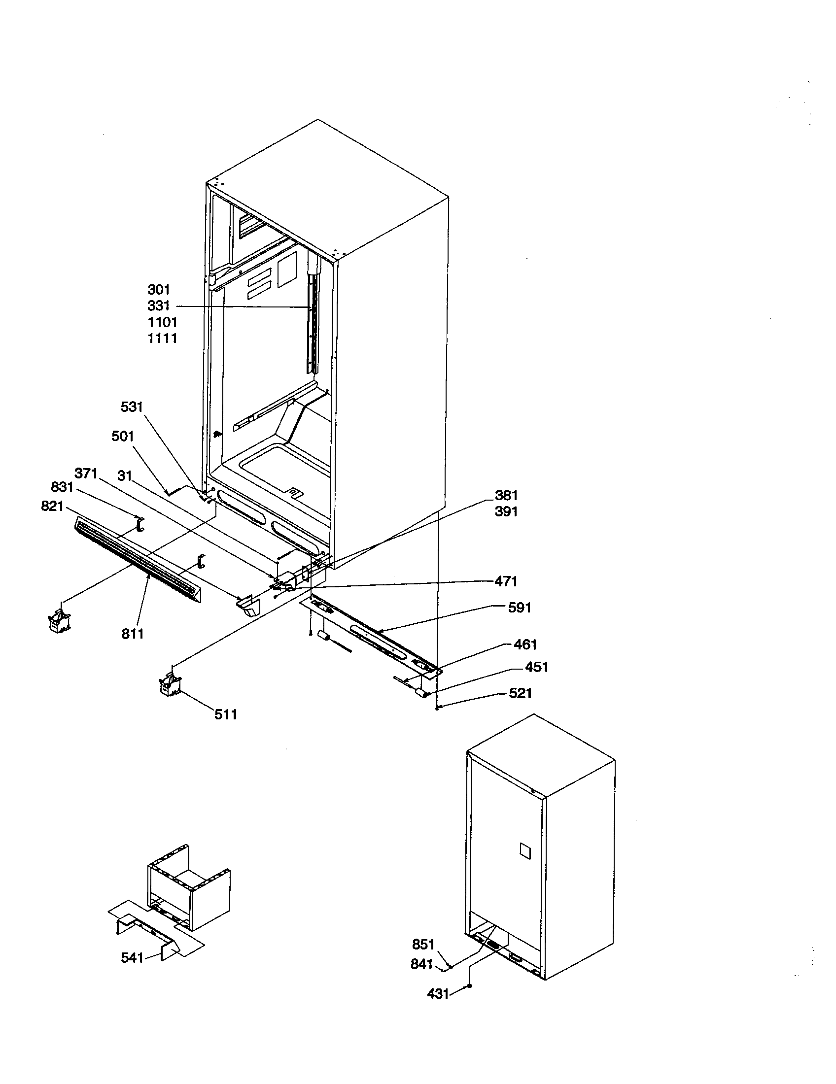 Amana TH21V2C-P1315906WC ladders, lower cabinet diagram