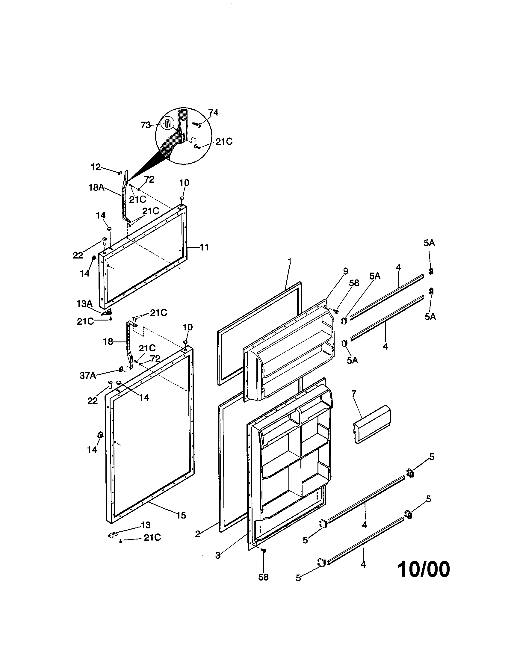 Kenmore 25338657994 door diagram