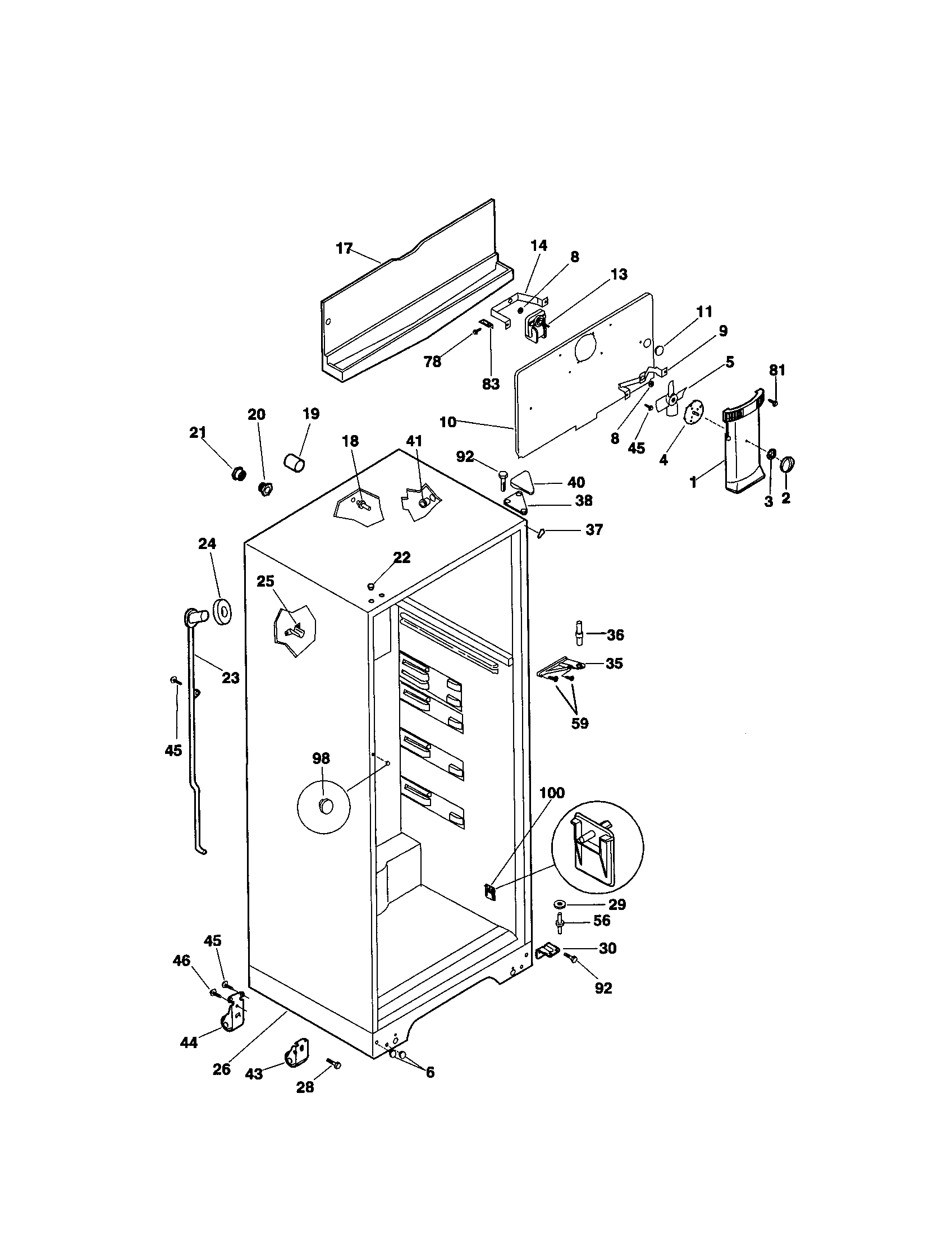 Kenmore 25338657994 cabinet diagram