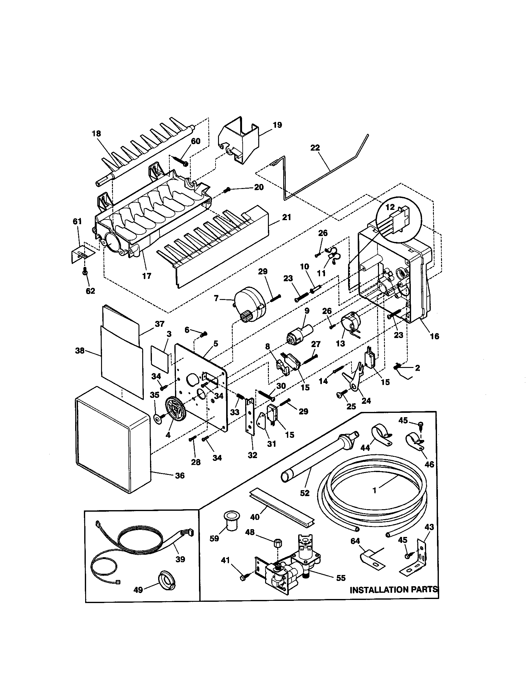 Kenmore 25338657994 ice maker diagram