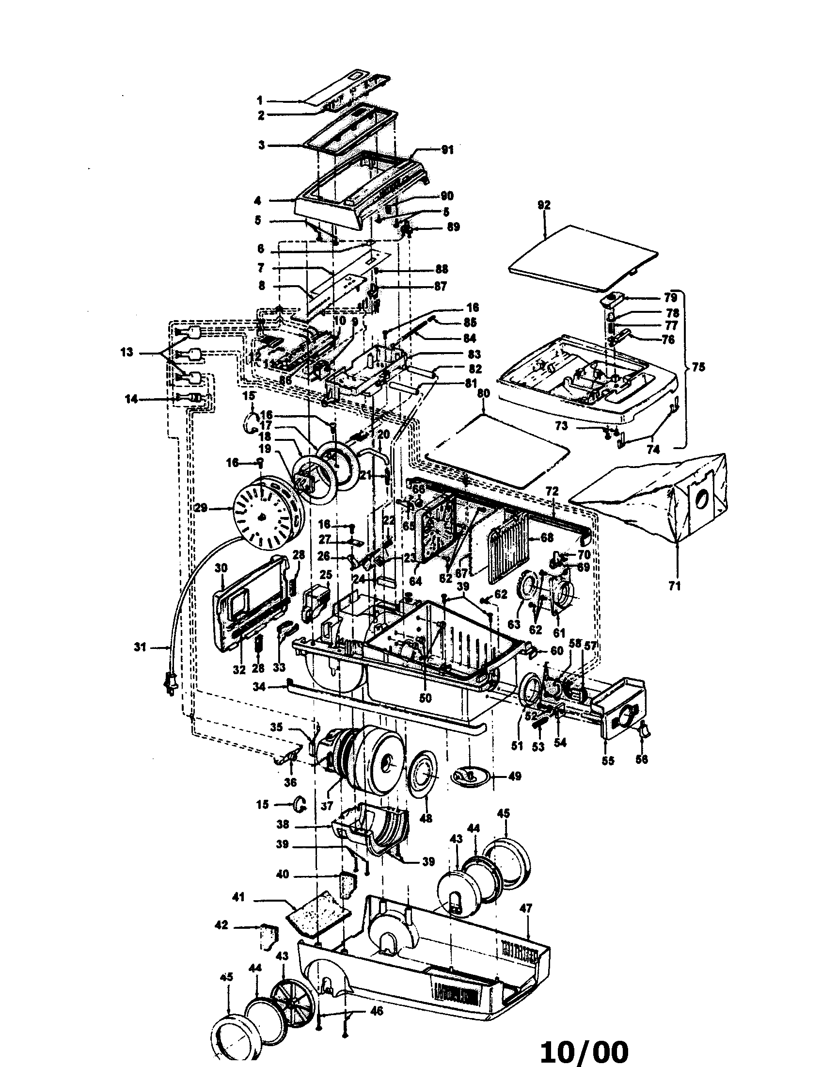 Hoover S3281 canister diagram