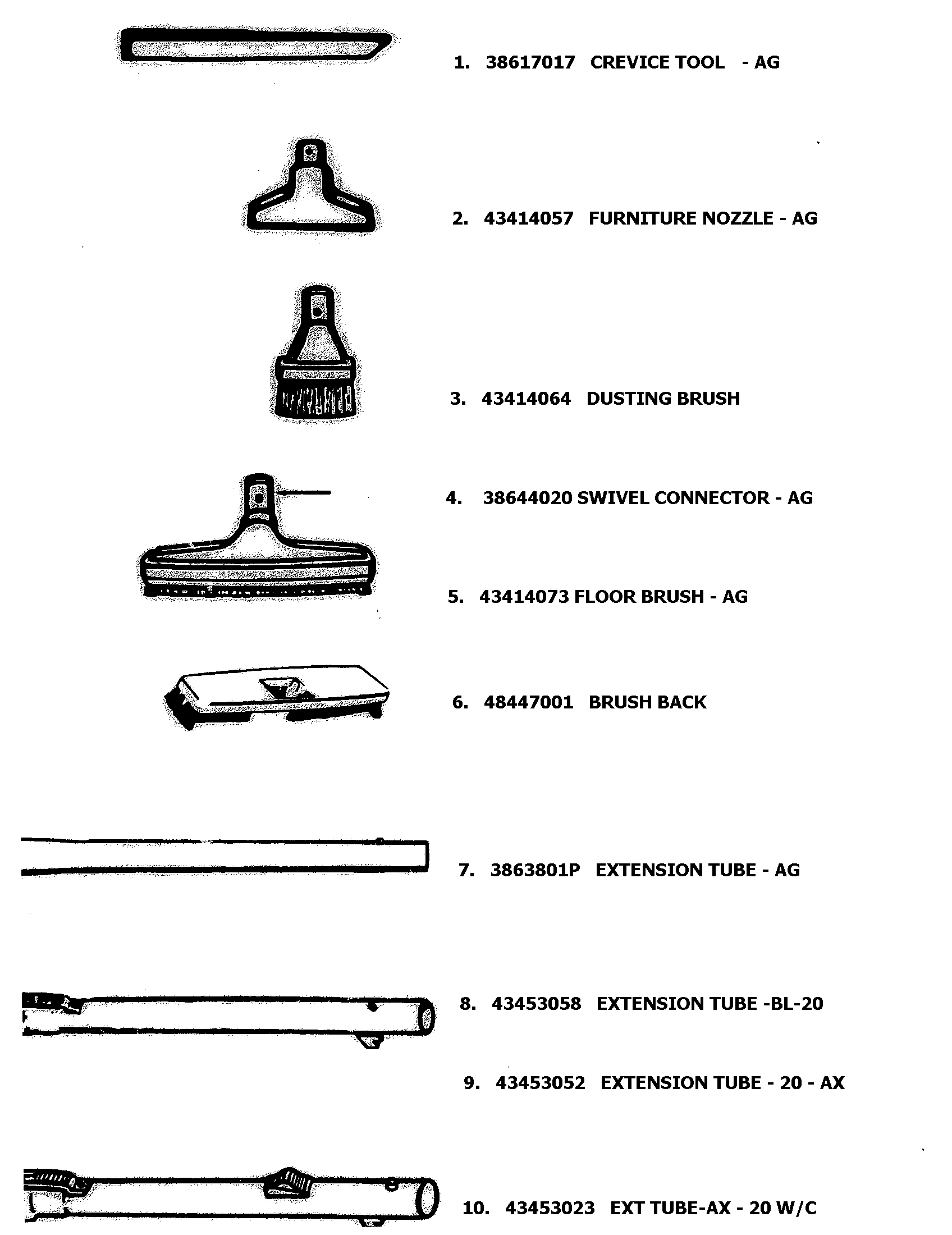 Hoover S3281 attachments diagram