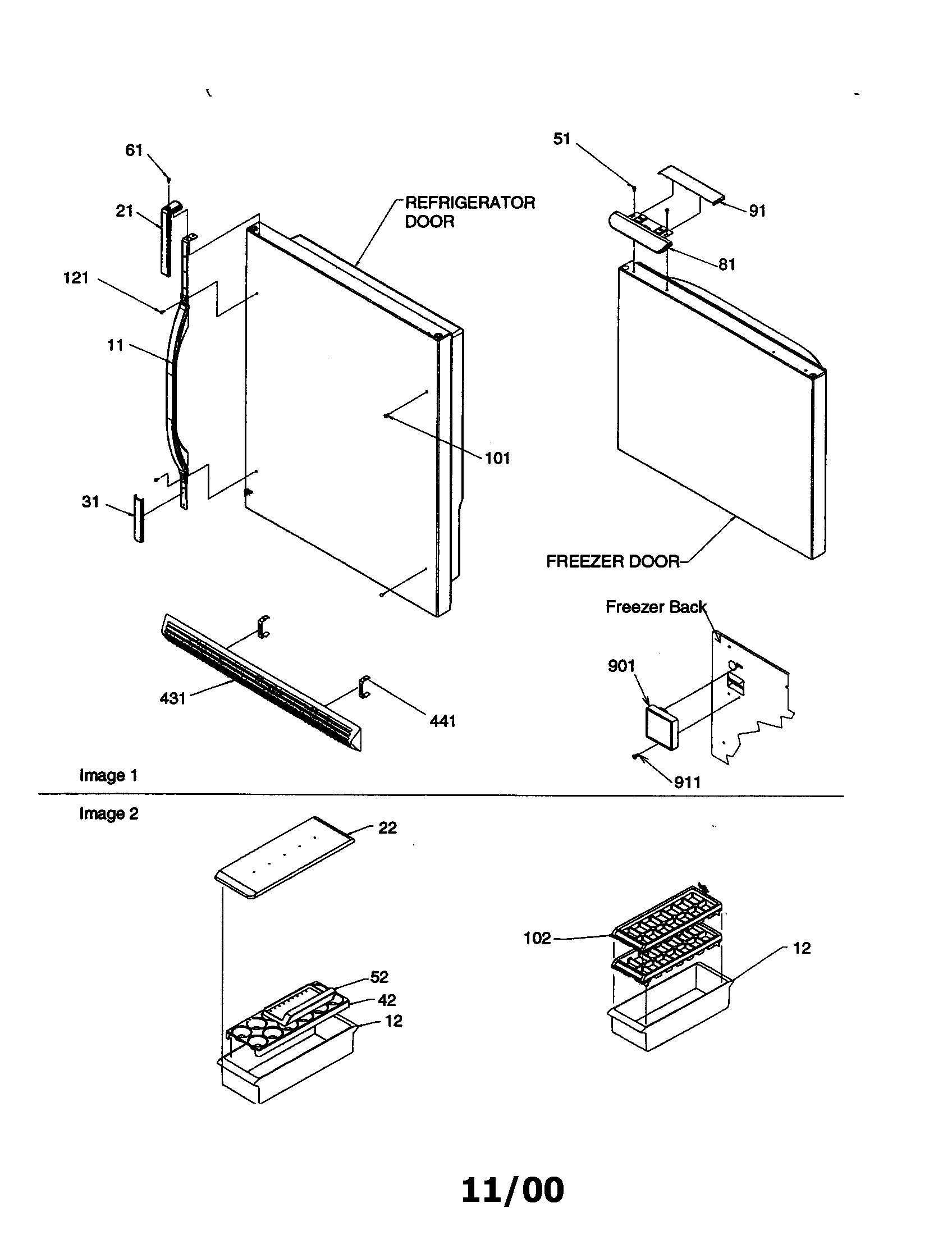 Amana BC21VW-P1325016WW door handles/accessories diagram