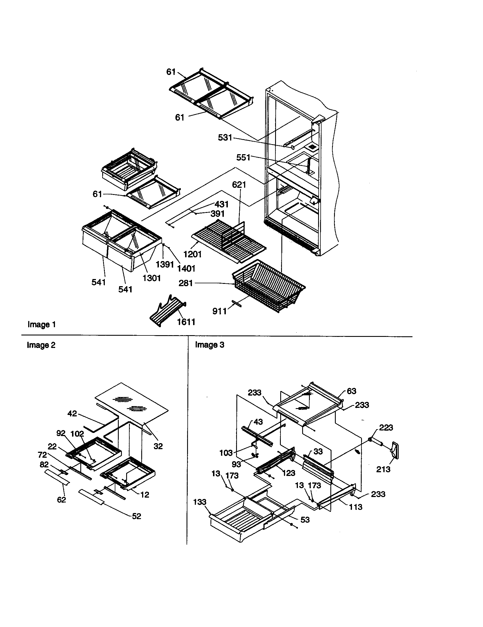 Amana BC21VW-P1325016WW shelving assembly diagram