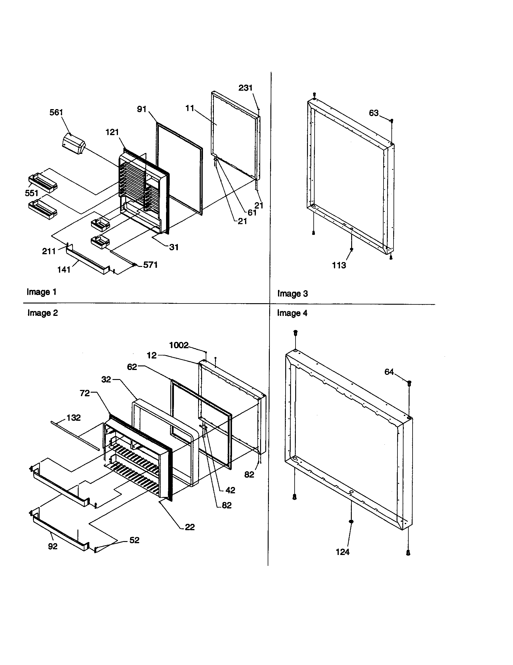 Amana BC21VW-P1325016WW door assembly diagram